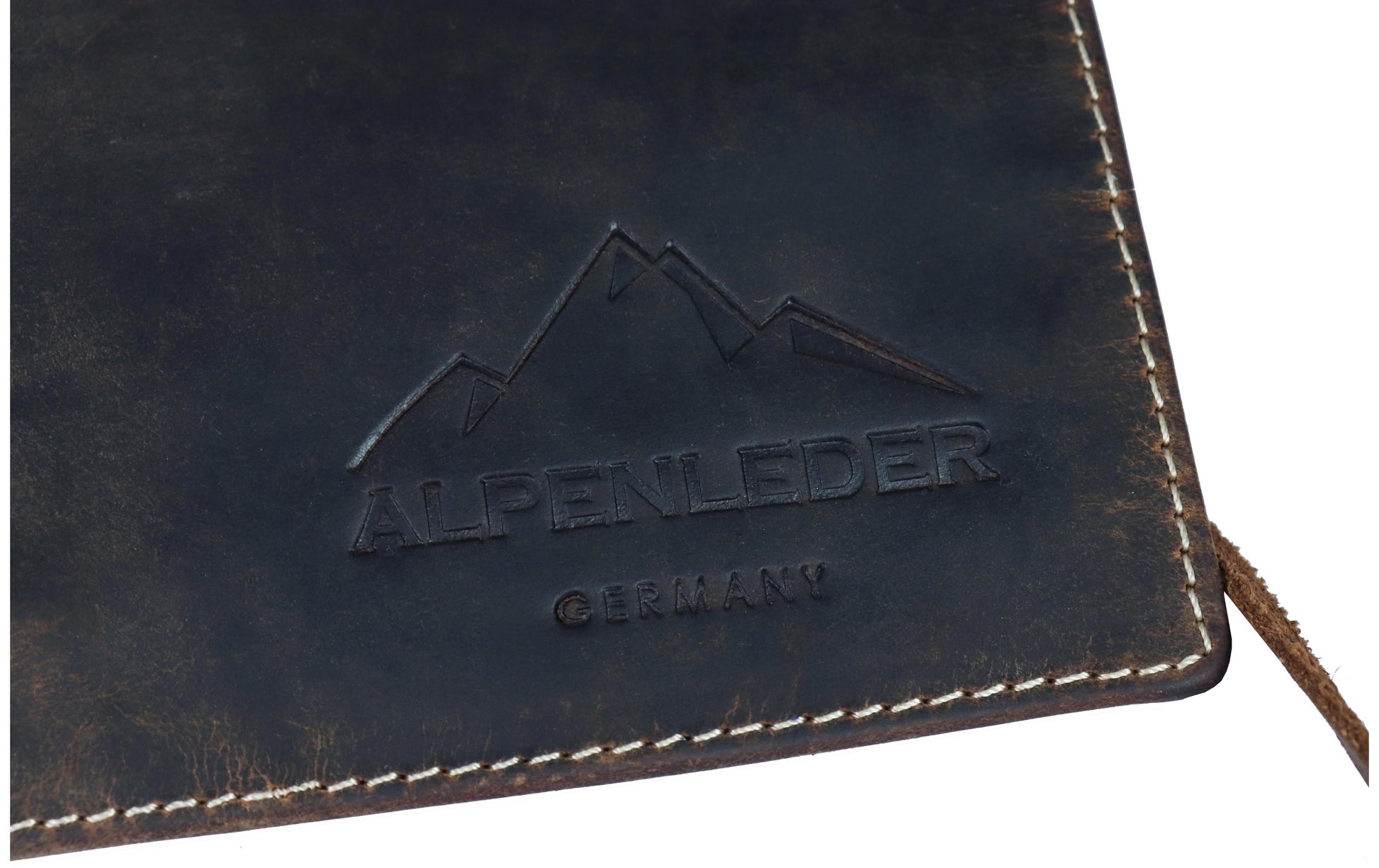 Alpenleder Stifterolle, leer – braun/dunkelbraun – Büffelleder – 21,5 × 6,0 × 6,0 cm