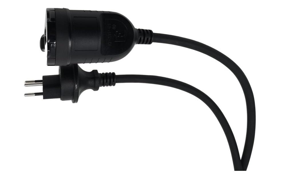 Elbro Verlängerungskabel – T13–T13, 10 m, IP55, Aussen, 3×1 mm², Schwarz