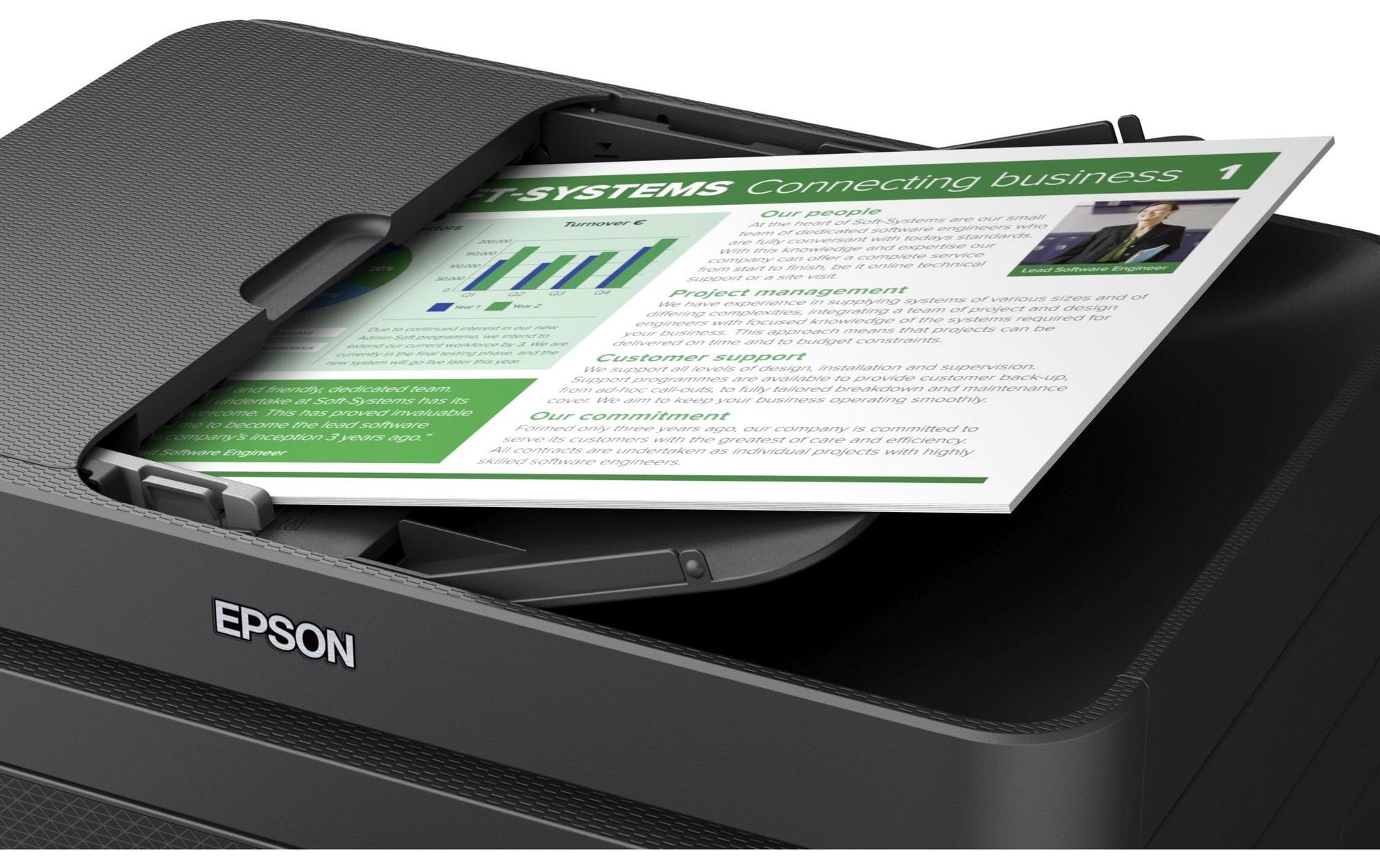 Epson WorkForce WF-2930DWF – Farbiges Tintenstrahl-MFP A4, 4-in-1 – USB/WLAN – Duplex, ADF – 33 Seiten/Min S/W