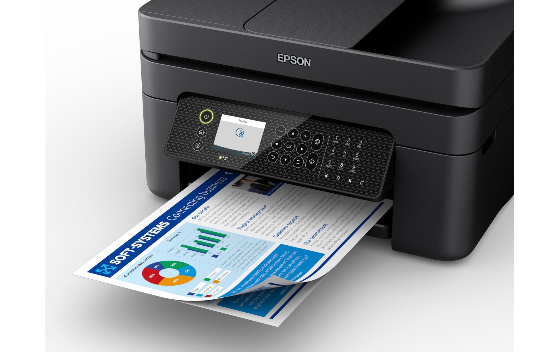 Epson WorkForce WF-2950DWF – Farbiges Tintenstrahl-MFP A4, 4-in-1 – USB/WLAN – Duplex – 33 S./Min. S/W, 18 S./Min. Farbe