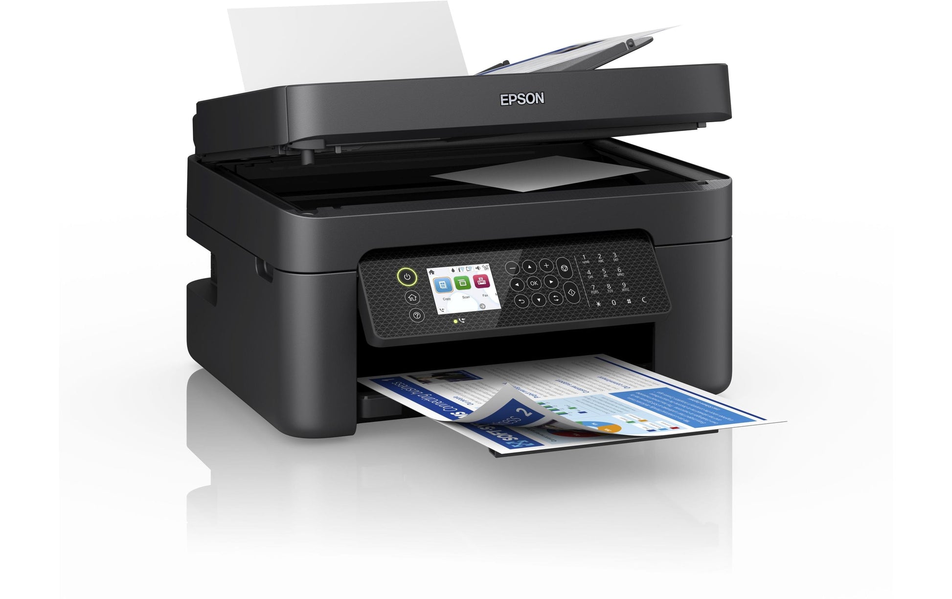 Epson WorkForce WF-2950DWF – Farbiges Tintenstrahl-MFP A4, 4-in-1 – USB/WLAN – Duplex – 33 S./Min. S/W, 18 S./Min. Farbe