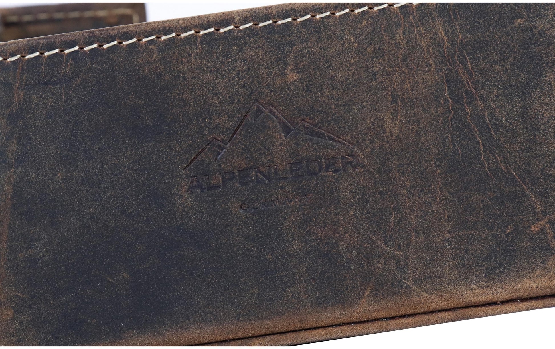 Alpenleder Stiftschlaufe – Büffelleder, Braun, 100 × 50 mm