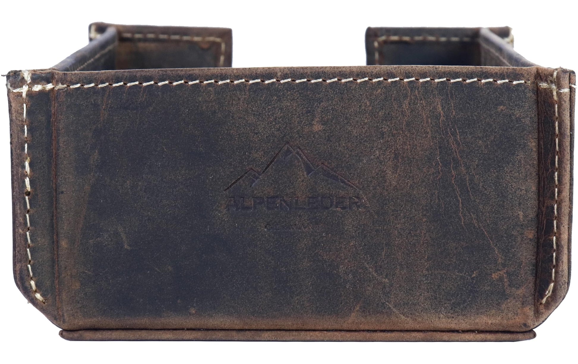 Alpenleder Stiftschlaufe – Büffelleder, Braun, 100 × 50 mm