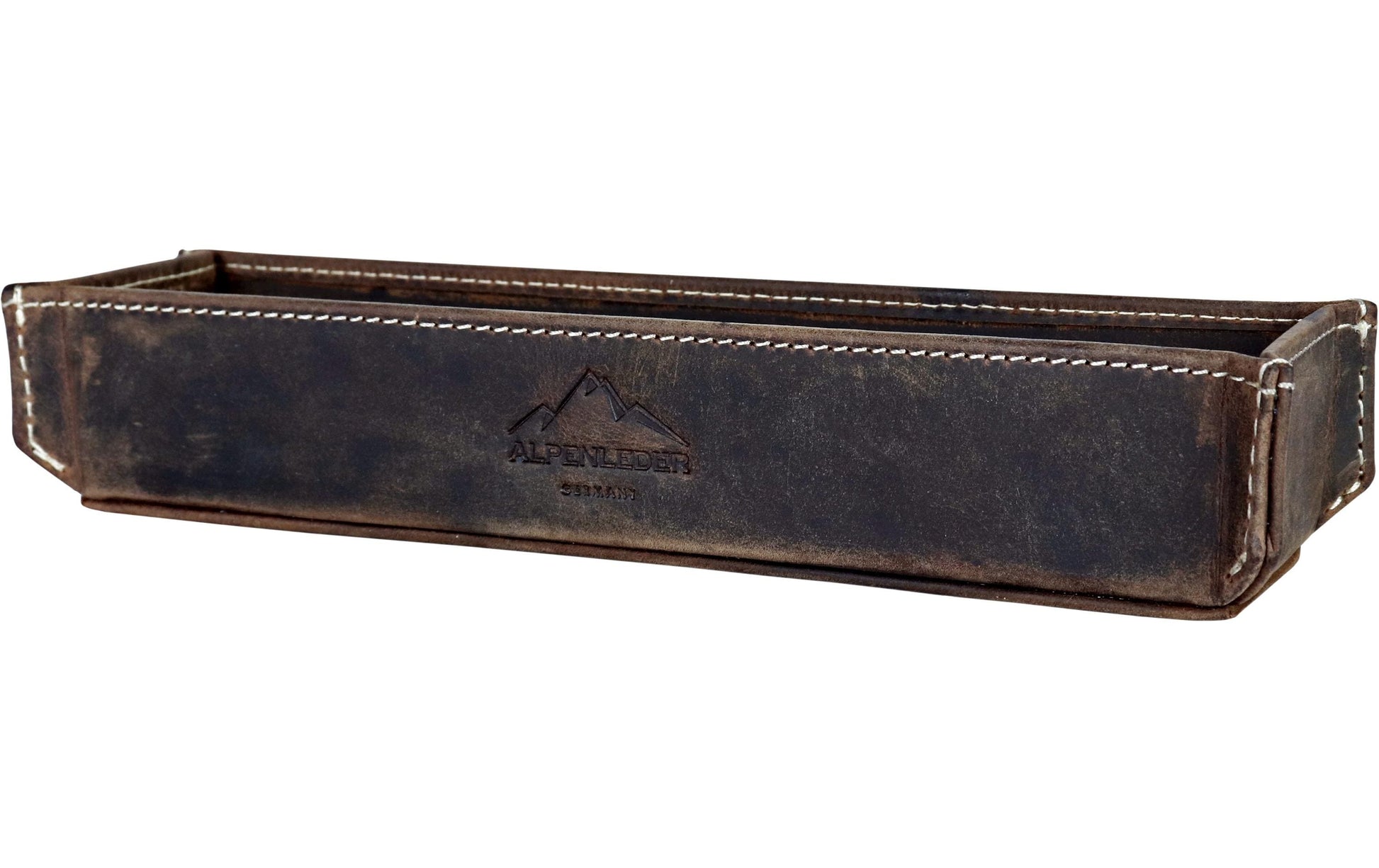 Alpenleder Stifteschale Zenta – braun/dunkelbraun – Leder