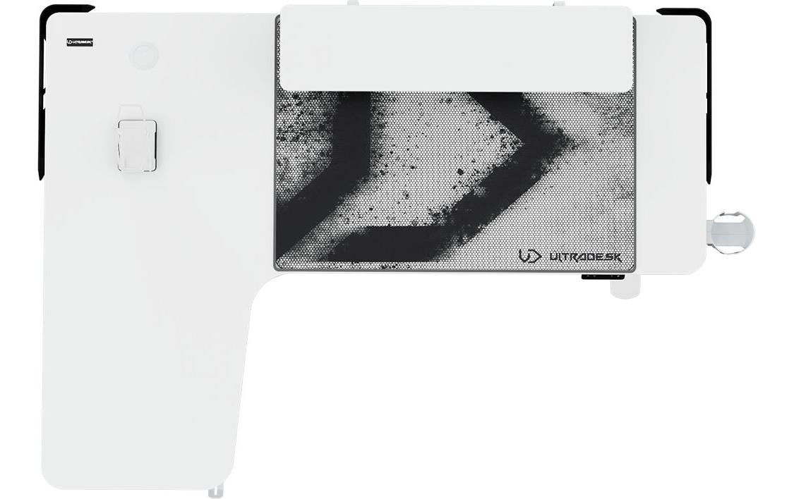 Ultradesk Winger Gaming-Tisch – höhenverstellbar, weiss, Stahl