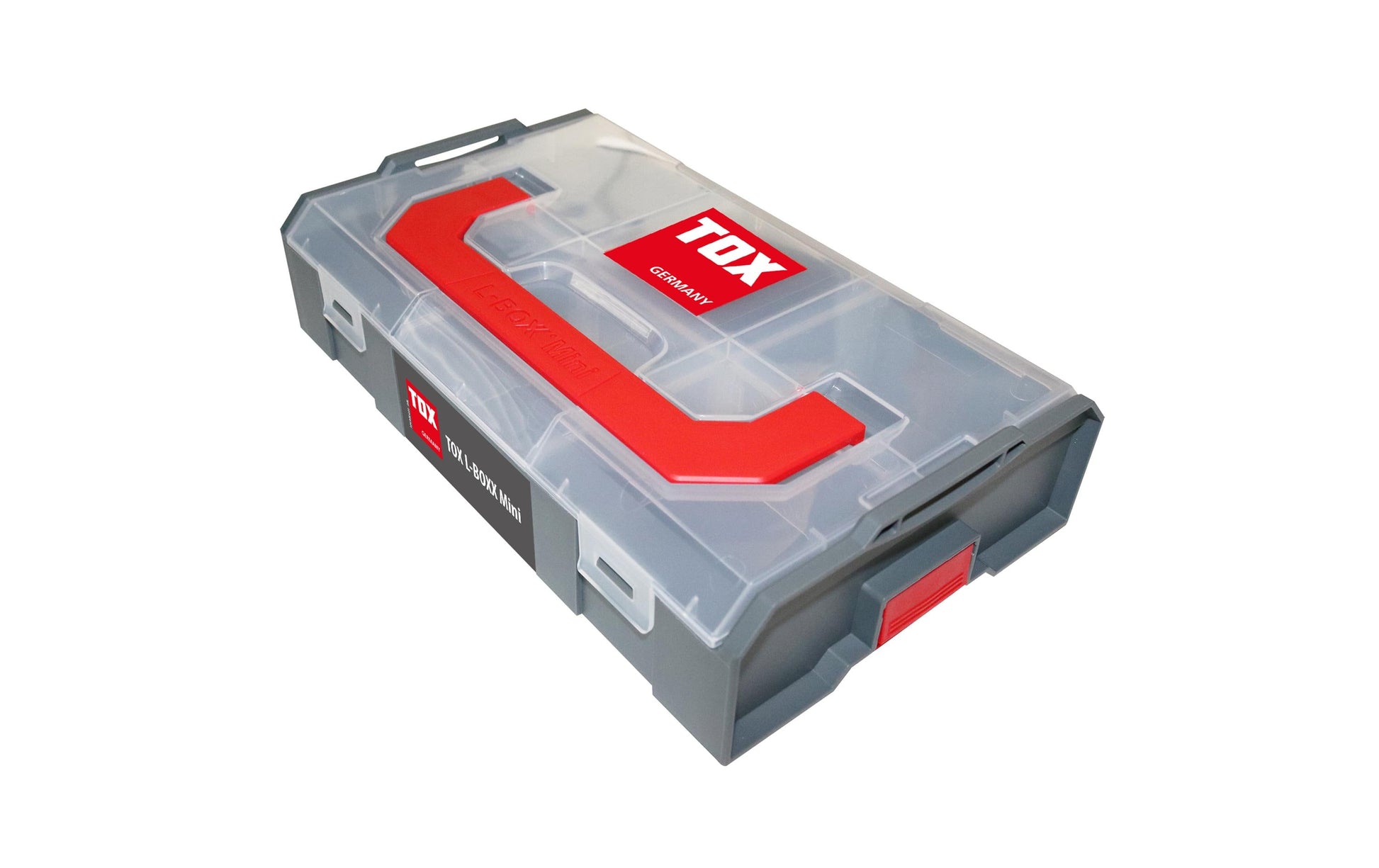 TOX Dübel L-Boxx Mini Systemkoffer – bestückt, 6 Fächer, grau, B 260 × H 60 × T 150 mm, für L-BOXX