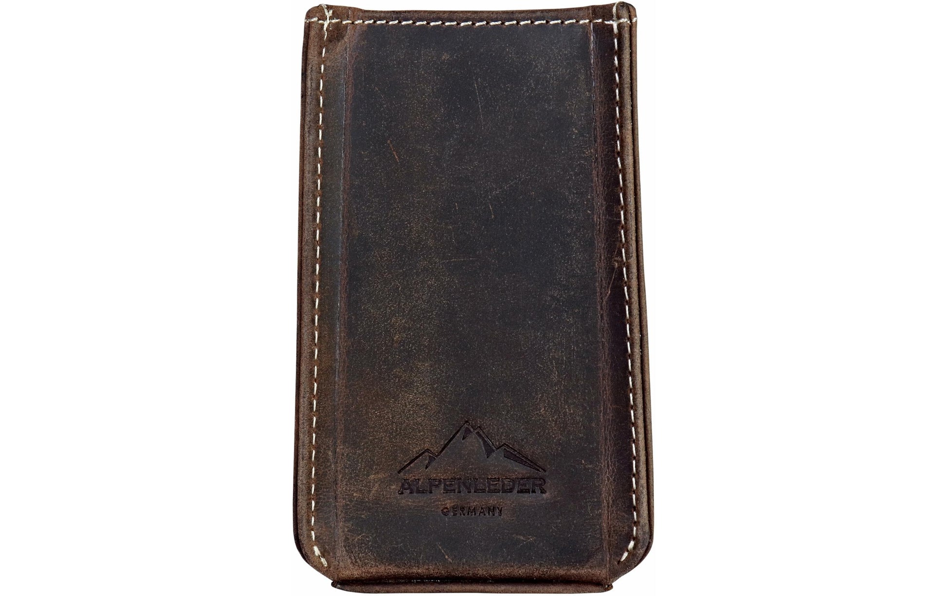 Alpenleder Stifteköcher Haferl – Büffelleder, Dunkelbraun, 50×120×50 mm