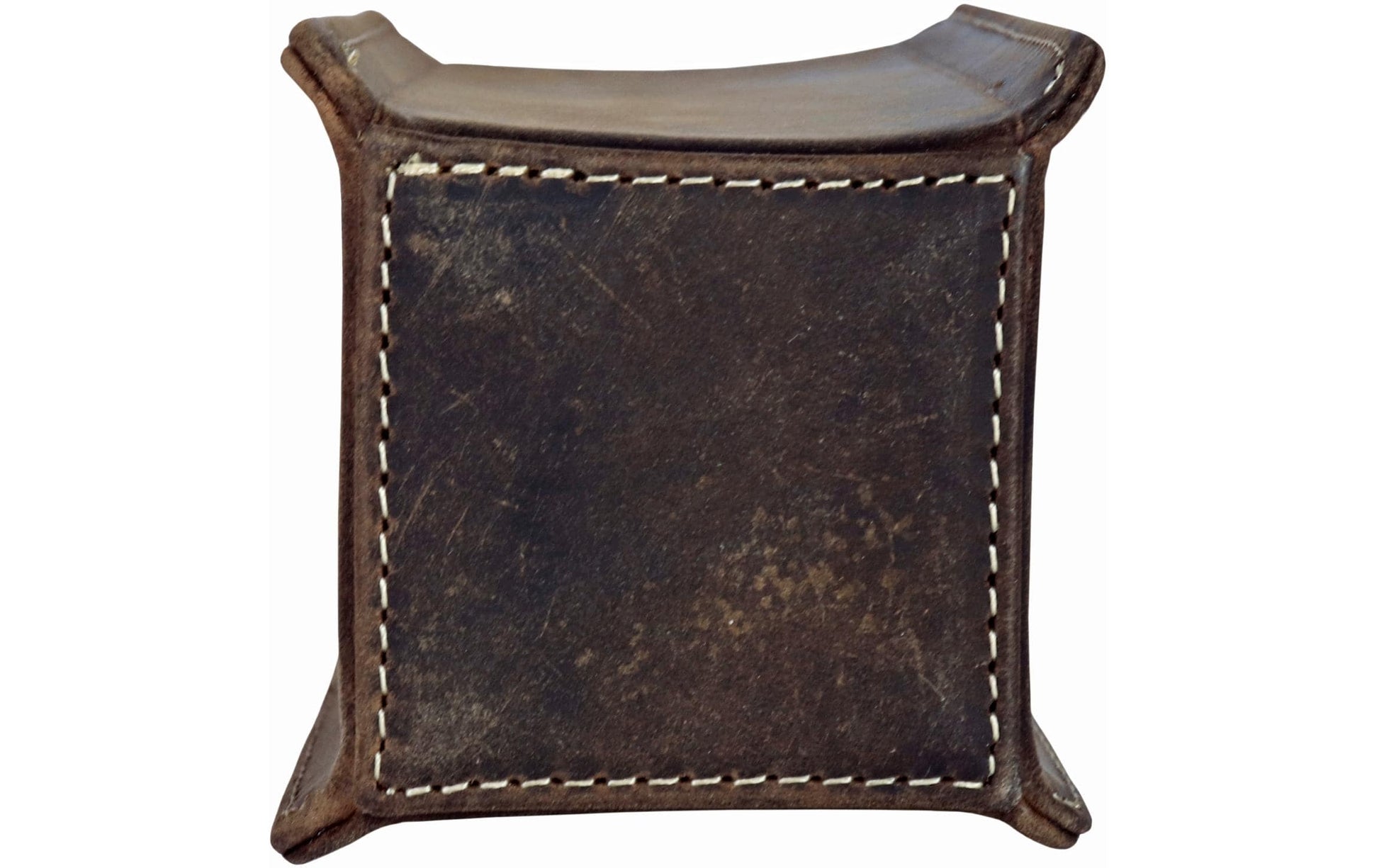 Alpenleder Stifteköcher Haferl – Büffelleder, Dunkelbraun, 50×120×50 mm