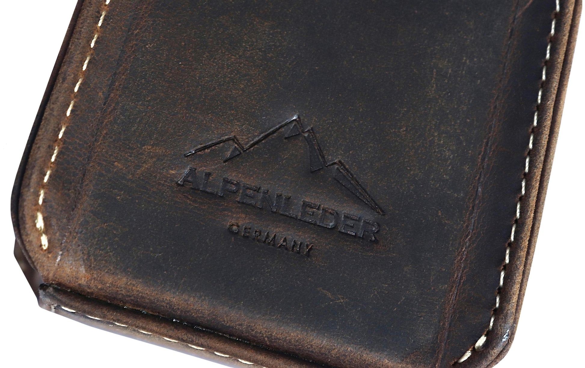 Alpenleder Stifteköcher Haferl – Büffelleder, Dunkelbraun, 50×120×50 mm