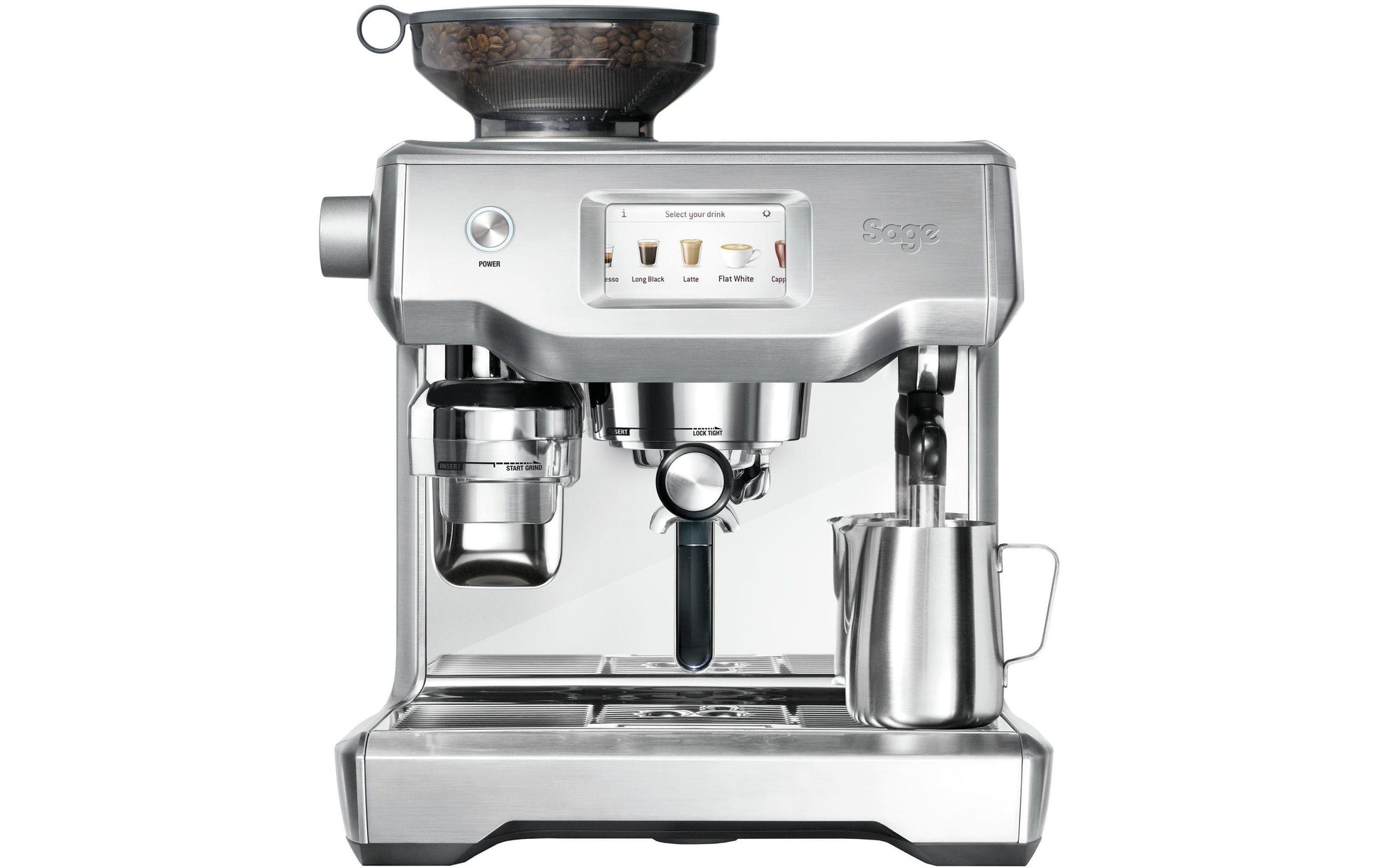 Sage Oracle Touch Espressomaschine (Siebträger) – 15 bar, 2,5 l, Milchschaumdüse, Silber