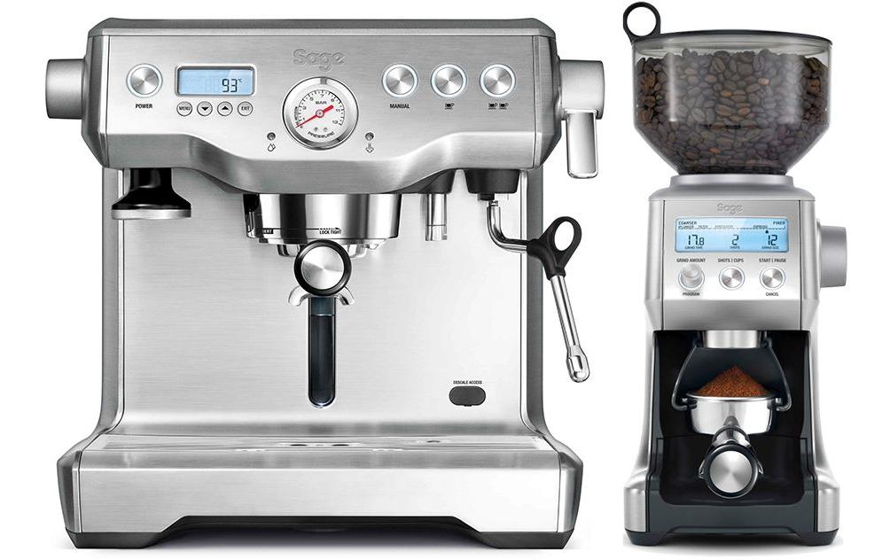 Sage die Dynamic Duo Espressomaschine (Siebträger) – 15 bar, 2,5 l, Milchschaumdüse, silber, 63 × 45 × 45 cm