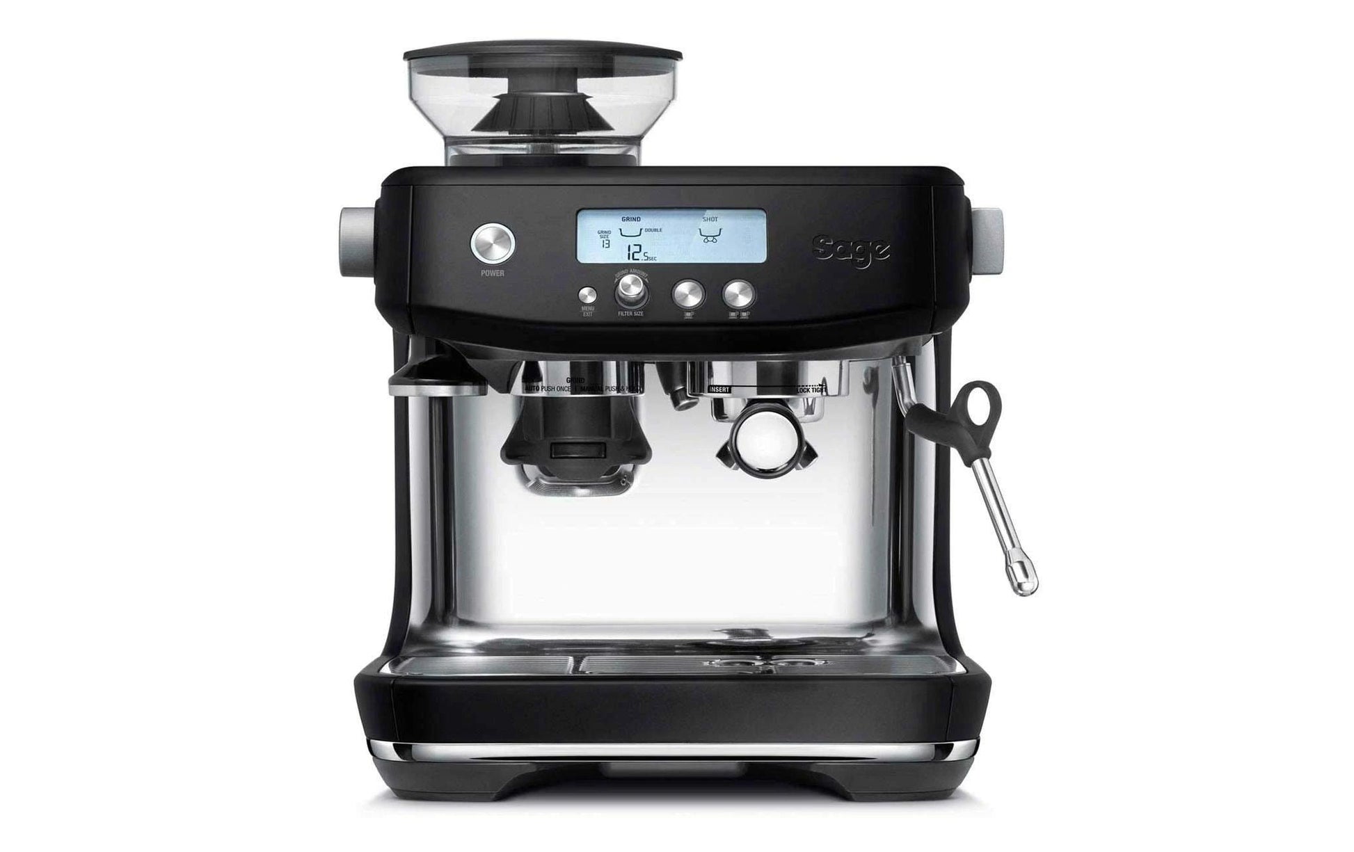 Sage Barista Pro Espressomaschine (Siebträger) – 9 bar, 2 l, Milchschaumdüse, schwarz, 35,4 × 40,6 × 40,6 cm