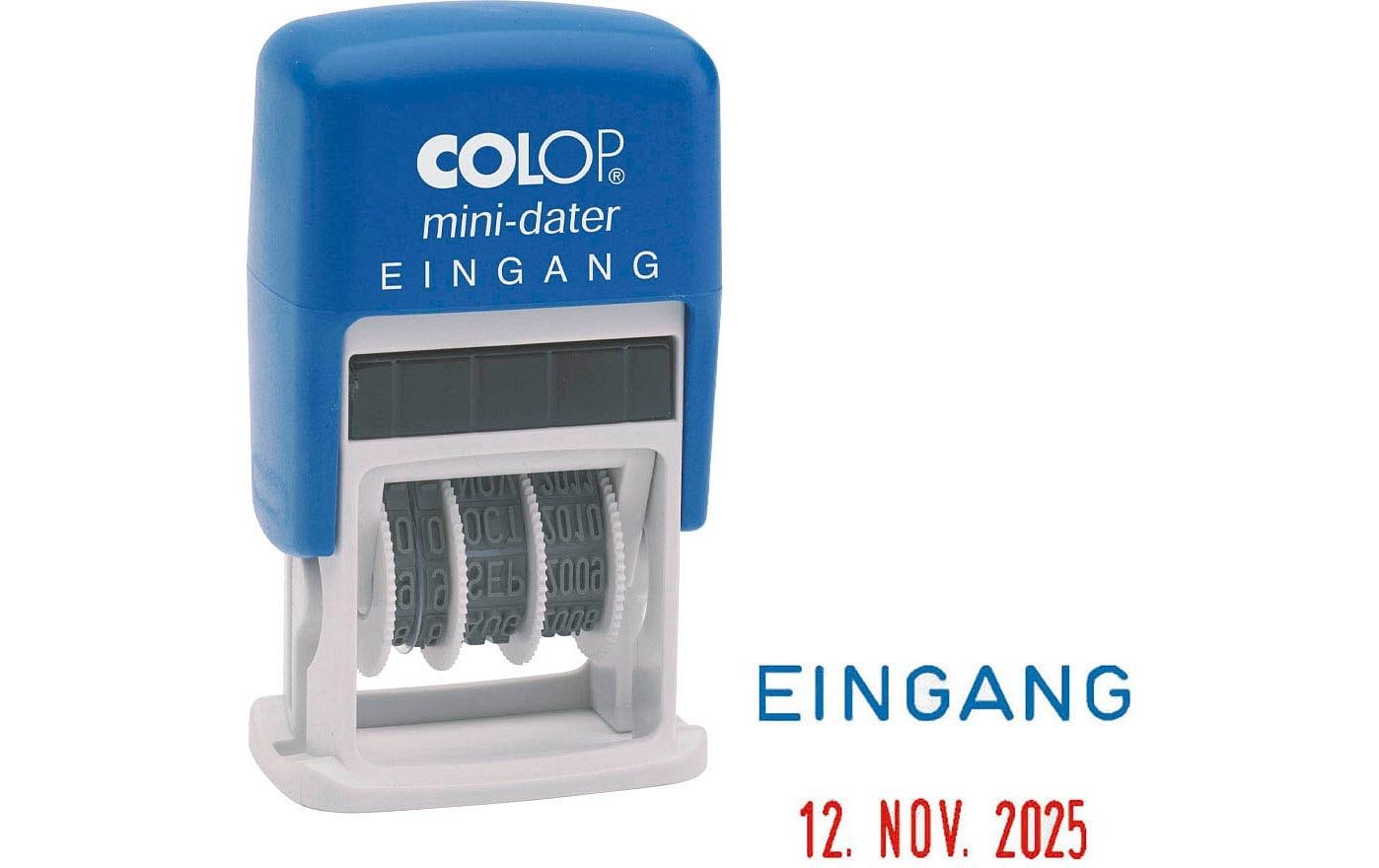 Colop S160L1/D – Traditioneller Datumstempel, Schrifthöhe 4 mm – Blau