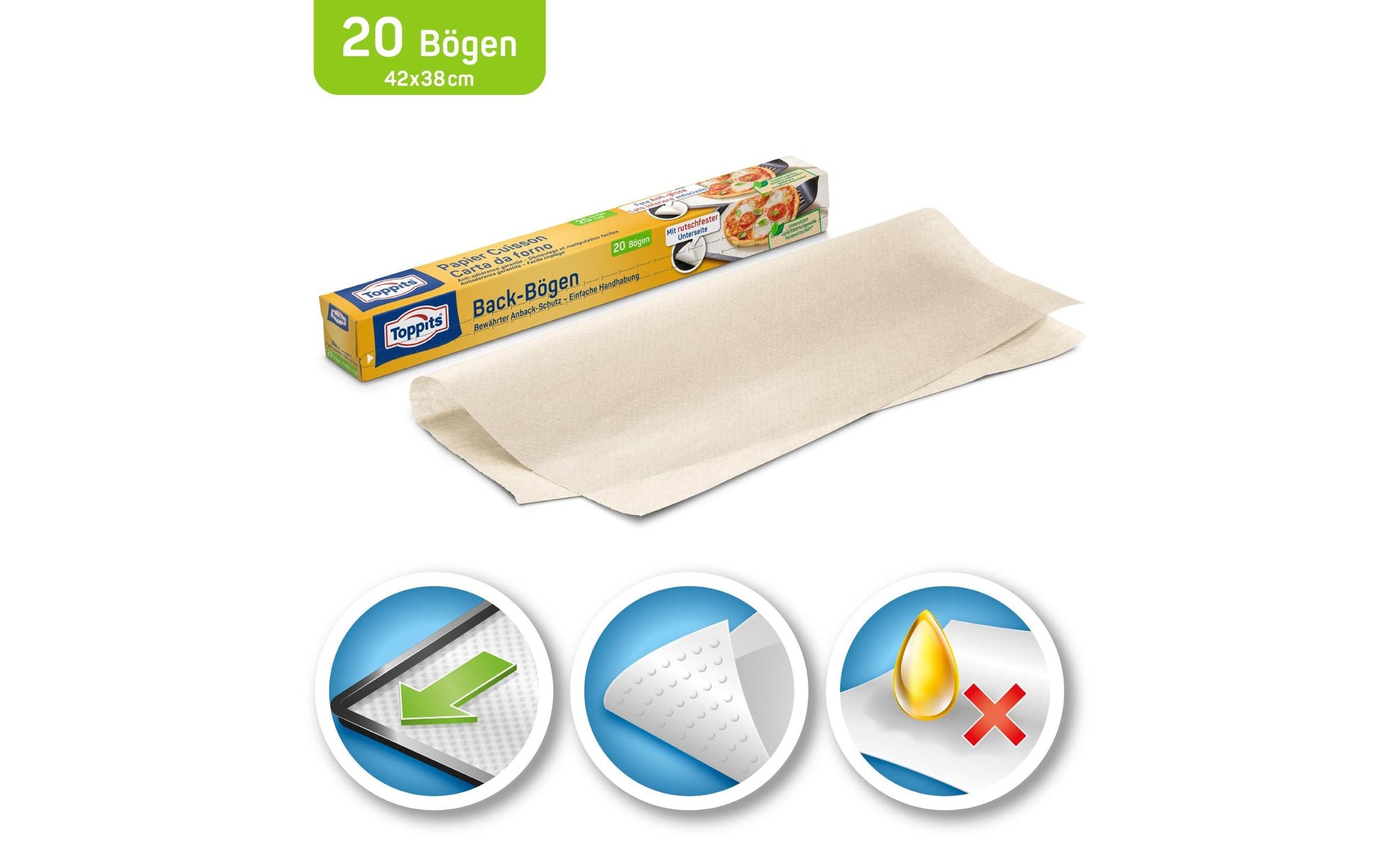 Toppits Backpapier 42 × 38 cm, 20 Stk.
