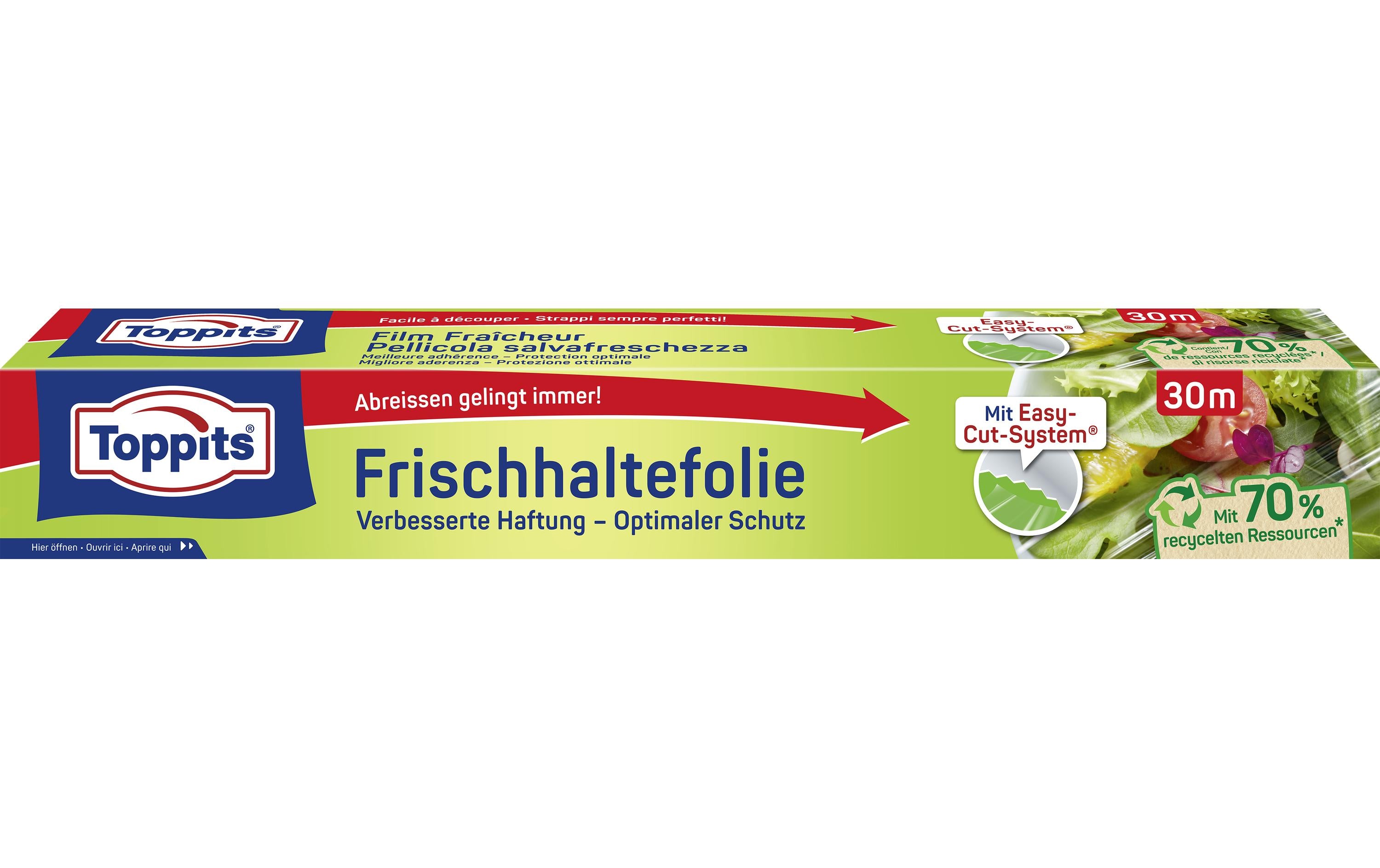 Toppits Frischhaltefolie 30 m × 32,5 cm, Polyethylen (PE), transparent