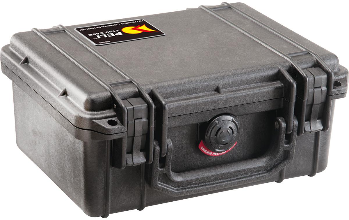Peli Case 1150 Schutzkoffer B 240 × H 109 × T 198 mm – schlagfest, wasserfest, mit Schaumstoffeinlage, schwarz