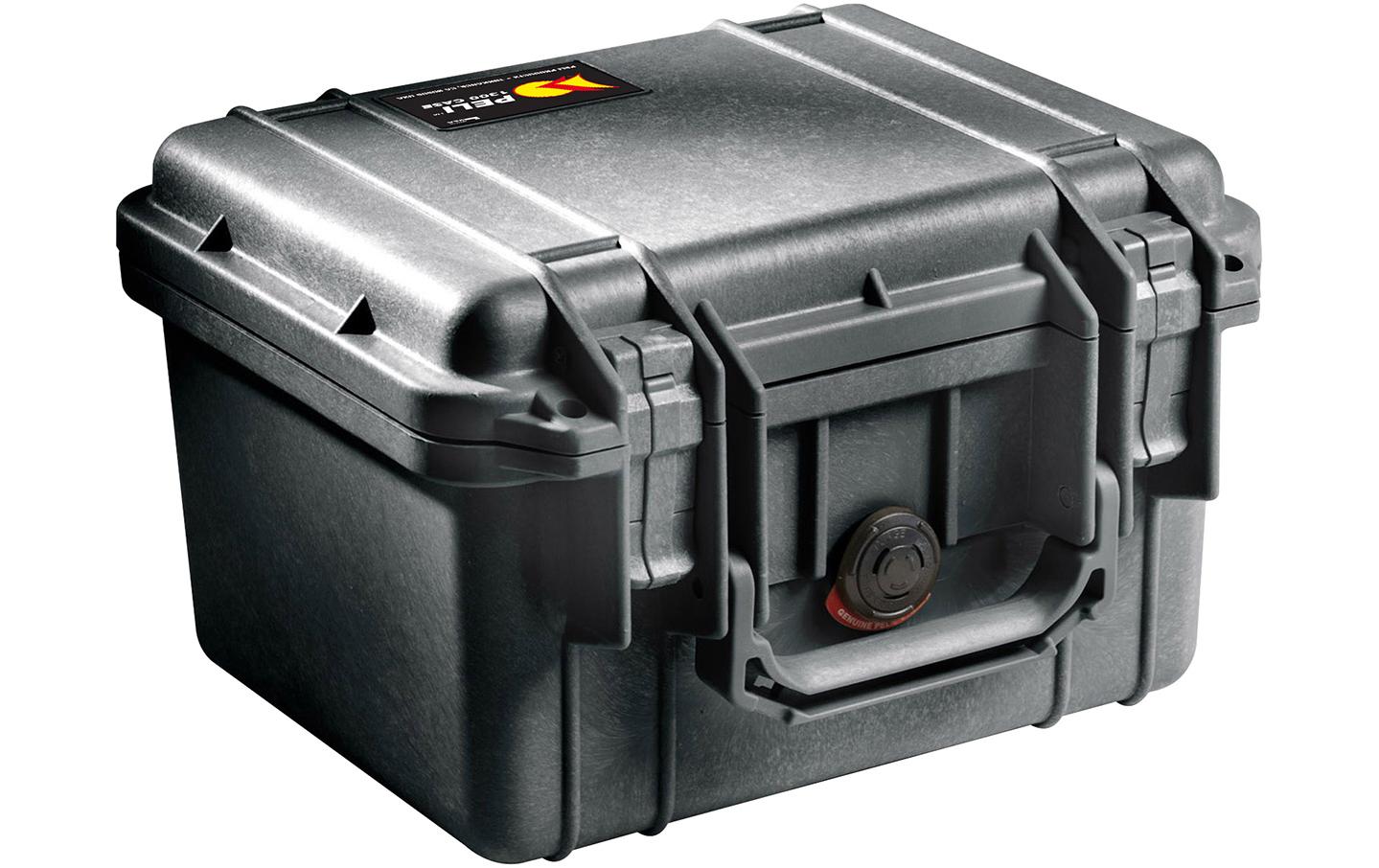 Peli Case 1300 Schutzkoffer 6,44 l – mit Schaumstoffeinlage, wasserfest, schwarz, B 270 × H 246 × T 174 mm