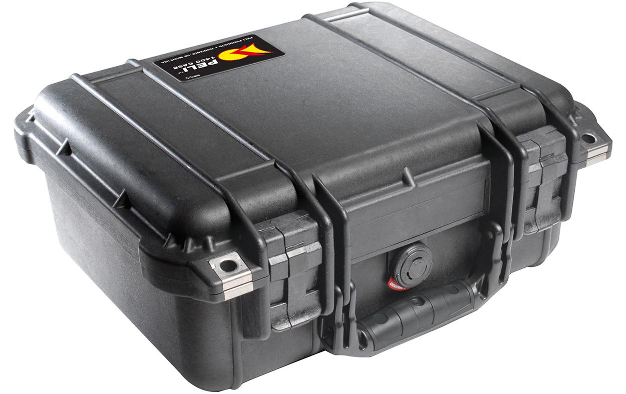 Peli Schutzkoffer 1400 – 8,99 l, Hartschale PP, Schwarz, 34,7 × 14,6 × 29,5 cm