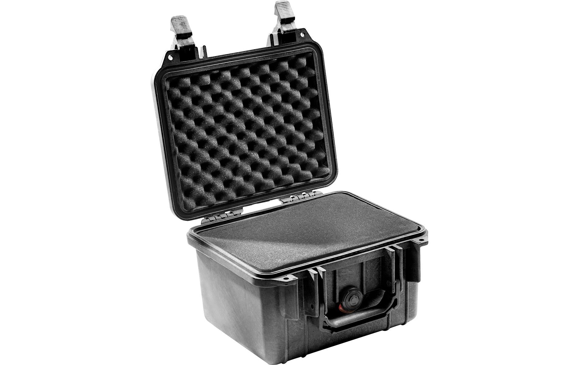 Peli Case 1300 Schutzkoffer 6,44 l – mit Schaumstoffeinlage, wasserfest, schwarz, B 270 × H 246 × T 174 mm