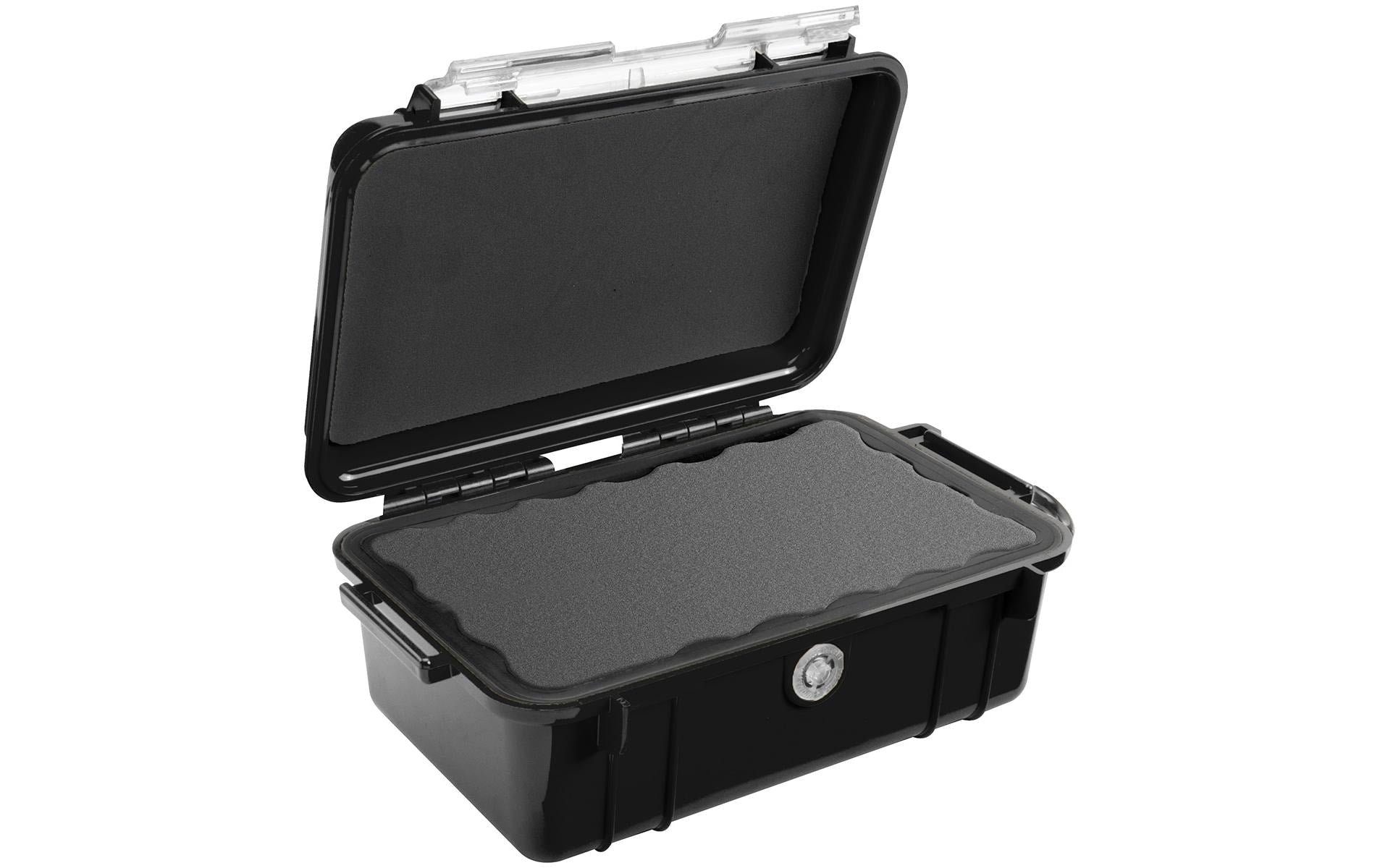 Peli Micro Case 1050 Transport-/Schutzhülle 1,05 l – IP67, mit Gummieinlage, schwarz B 203 × H 79 × T 129 mm