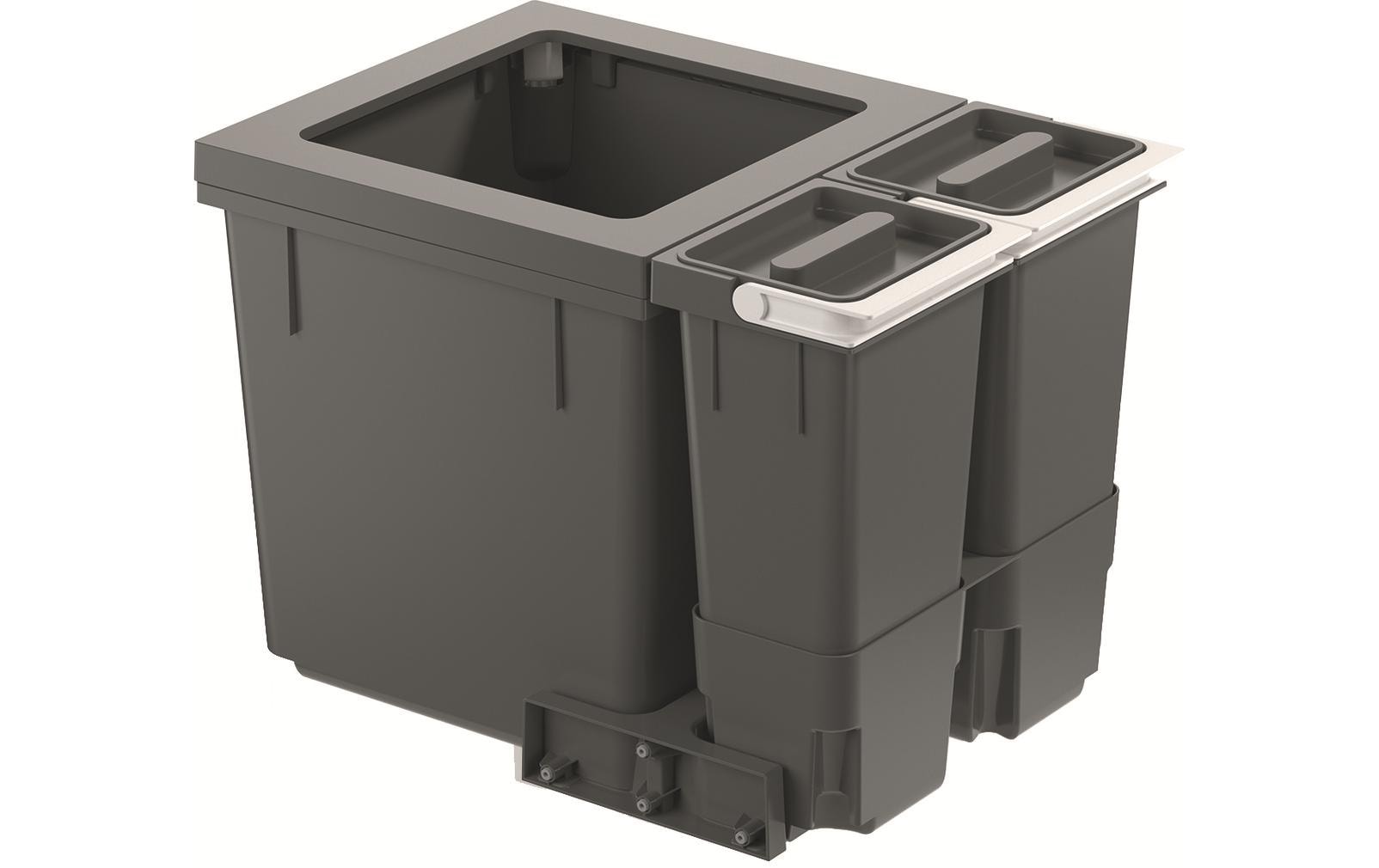 Müllex Systempapierkorb X-LINE System X55 M5 Basic – 44,8 l – rechteckig – 2-fach – anthrazit/grau