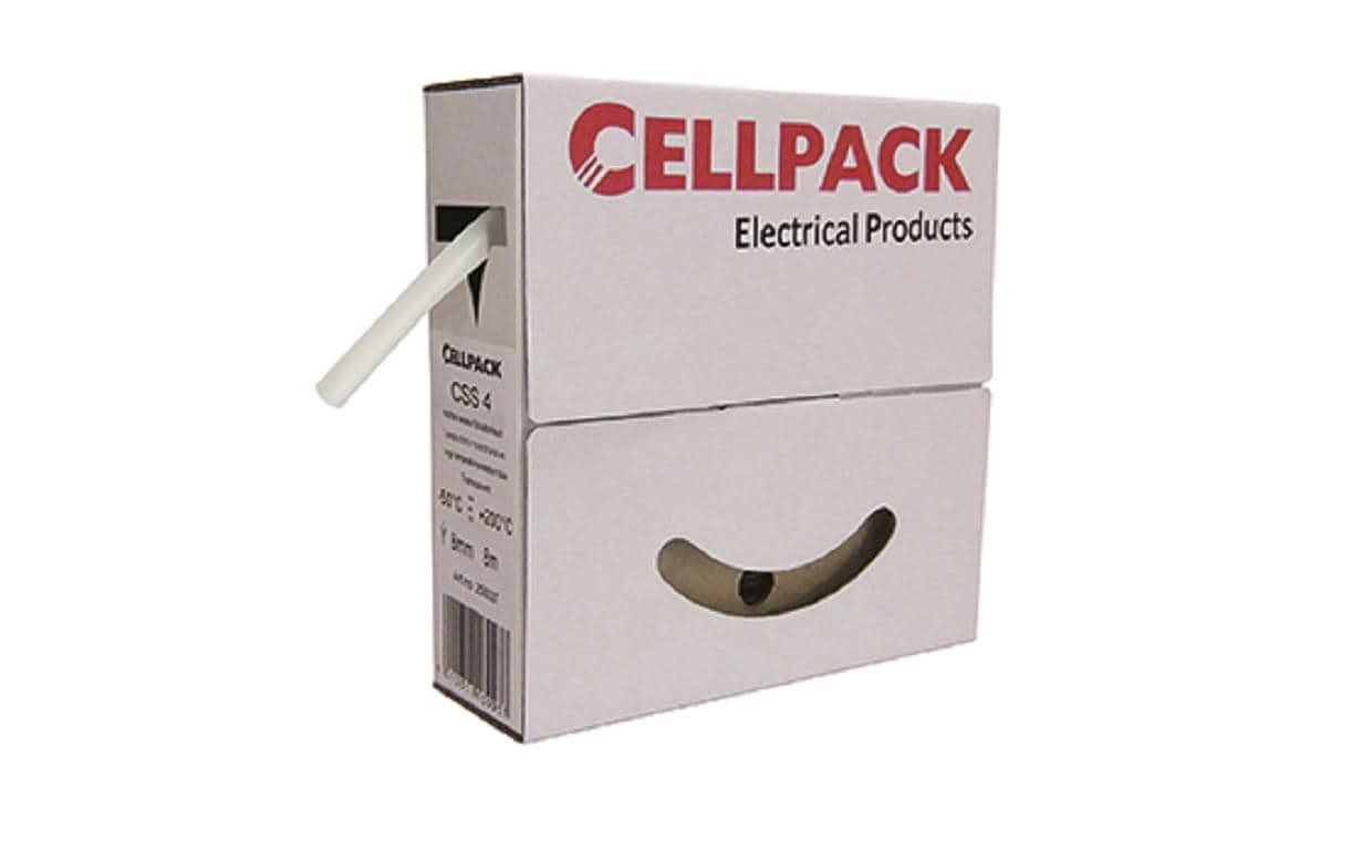 Cellpack ag Kabelschlauch – 4 mm × 15,00 m, Kautschuk, Transparent, wiederverwendbar, 1er-Pack