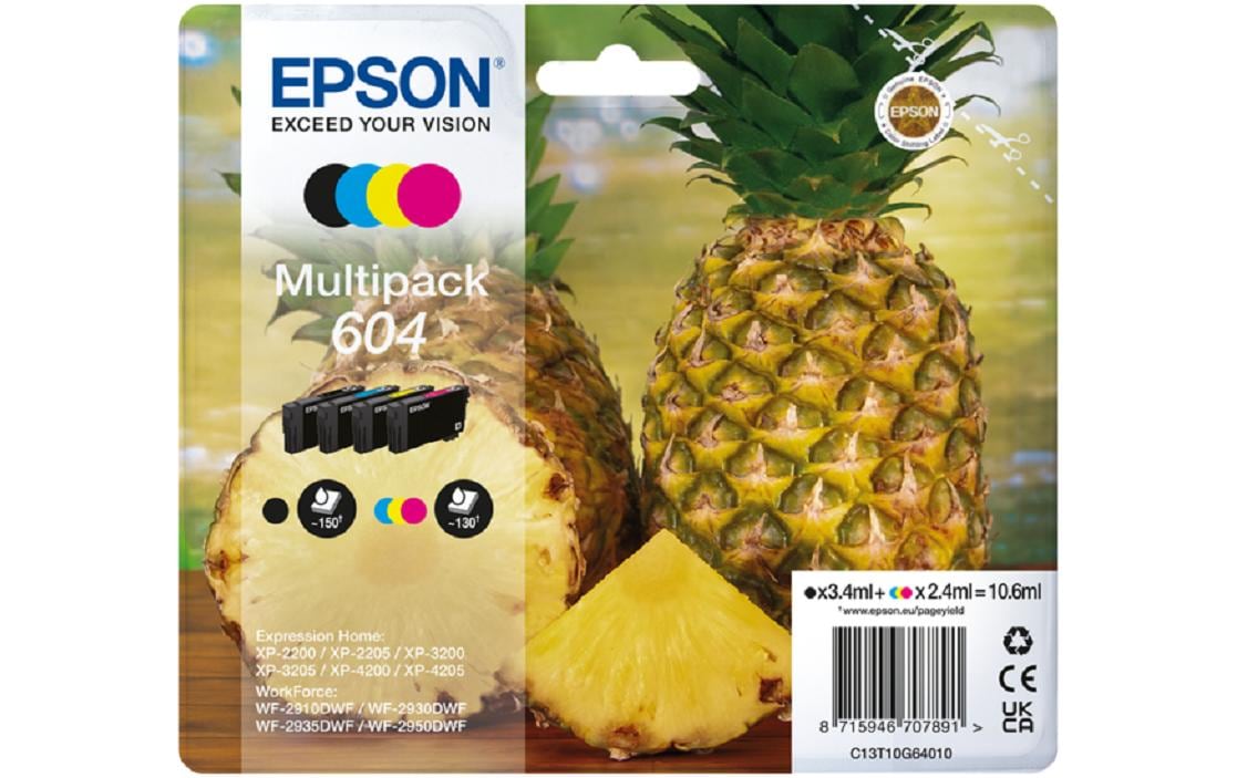 Epson Tintenpatronen-Multipack 604, CMYK, 4er-Pack