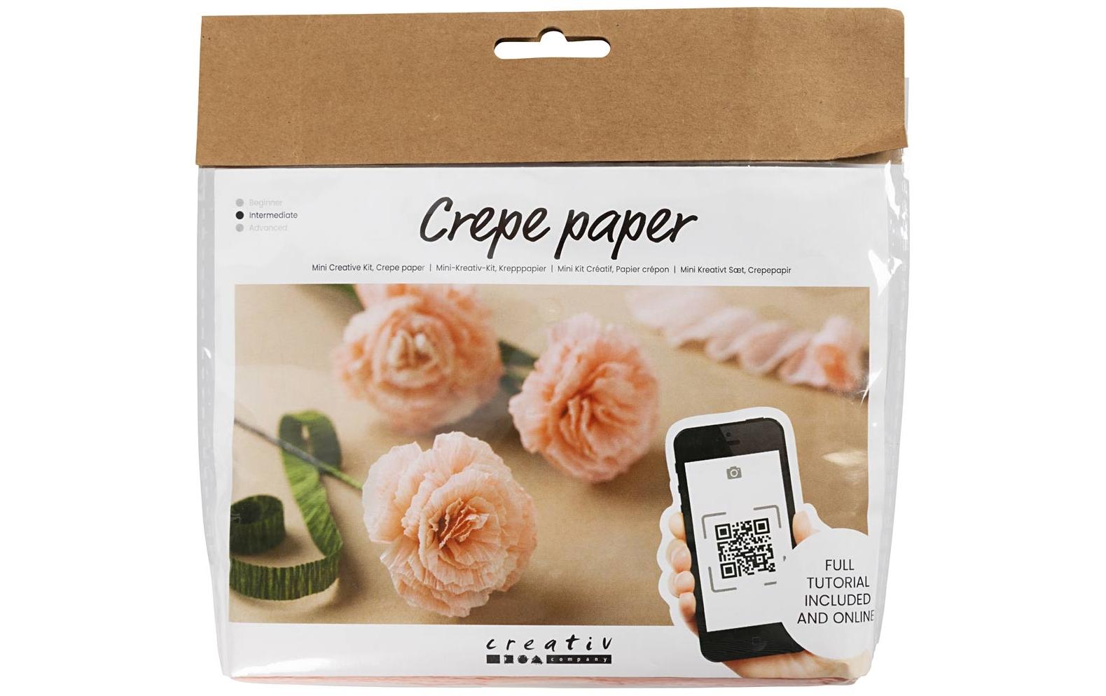 Creativ Company Bastelset – Krepppapier-Set – Nelken – 1-teilig – Altrosa – Ab 10 Jahren