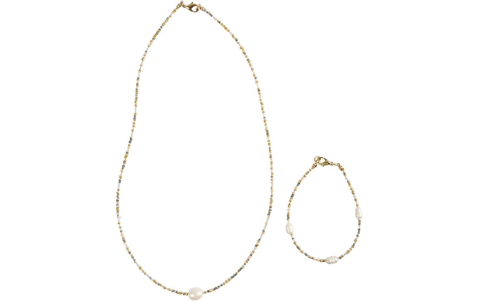 Creativ Company Bastelset – Armbänder – Gold, Grau, Perleffekt, Transparent – ab 10 Jahren