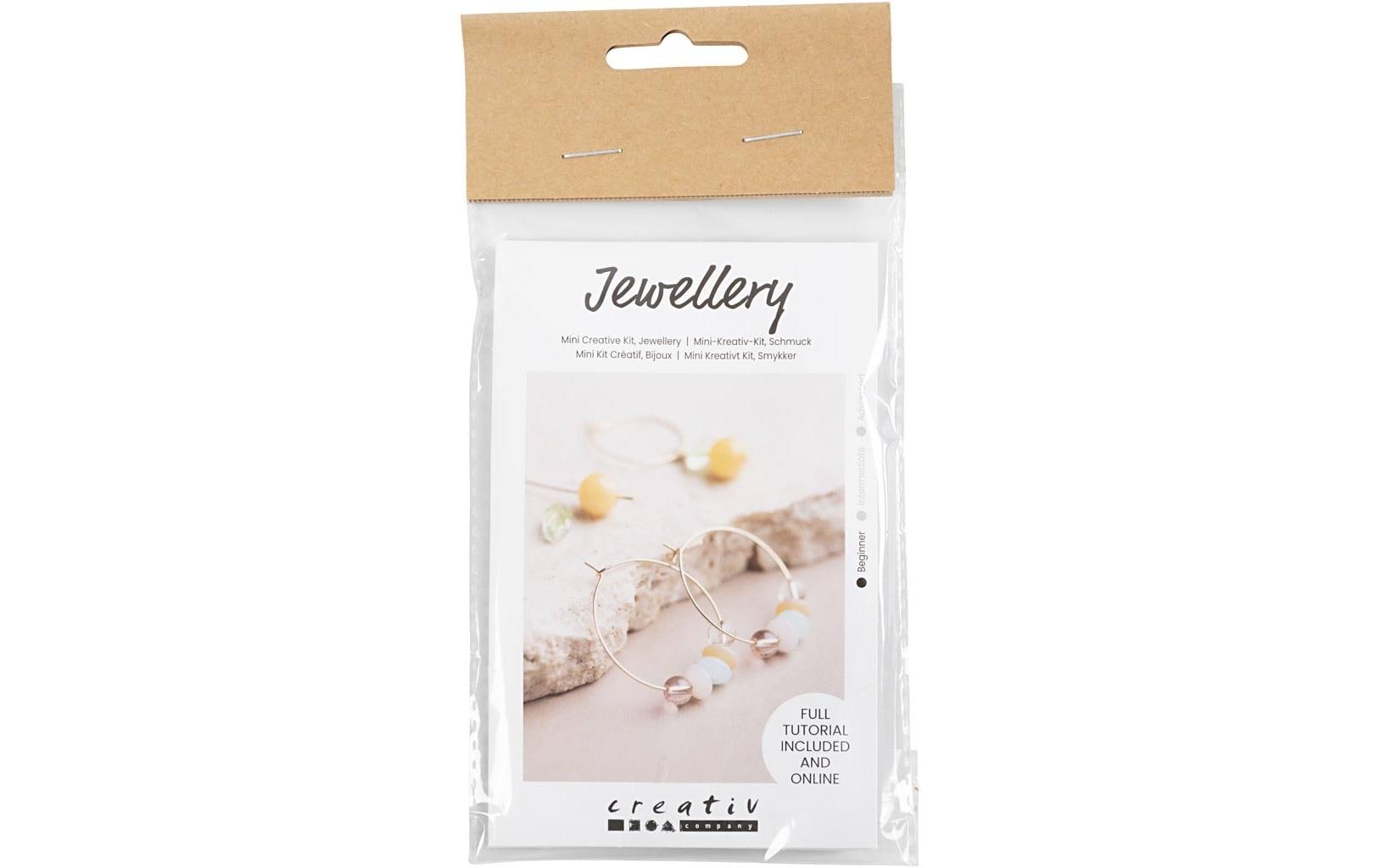 Creativ Company Bastelset Ohrringe (Schmuck) – mit Perlen – Mehrfarbig – ab 10 Jahren