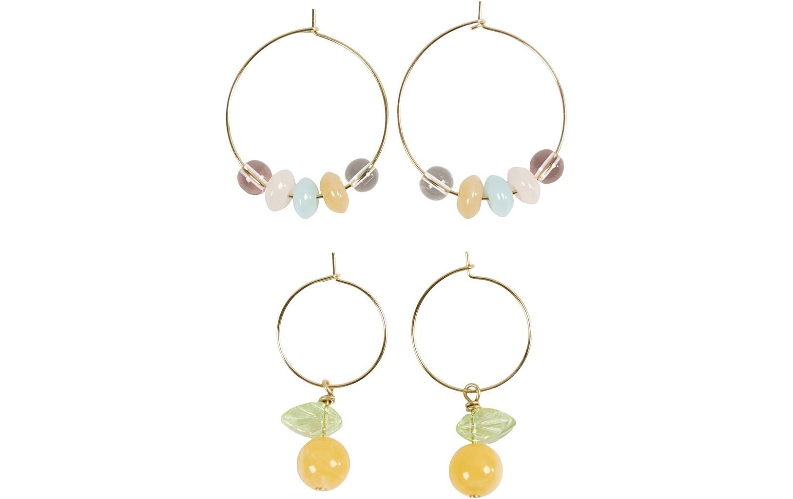 Creativ Company Bastelset Ohrringe (Schmuck) – mit Perlen – Mehrfarbig – ab 10 Jahren