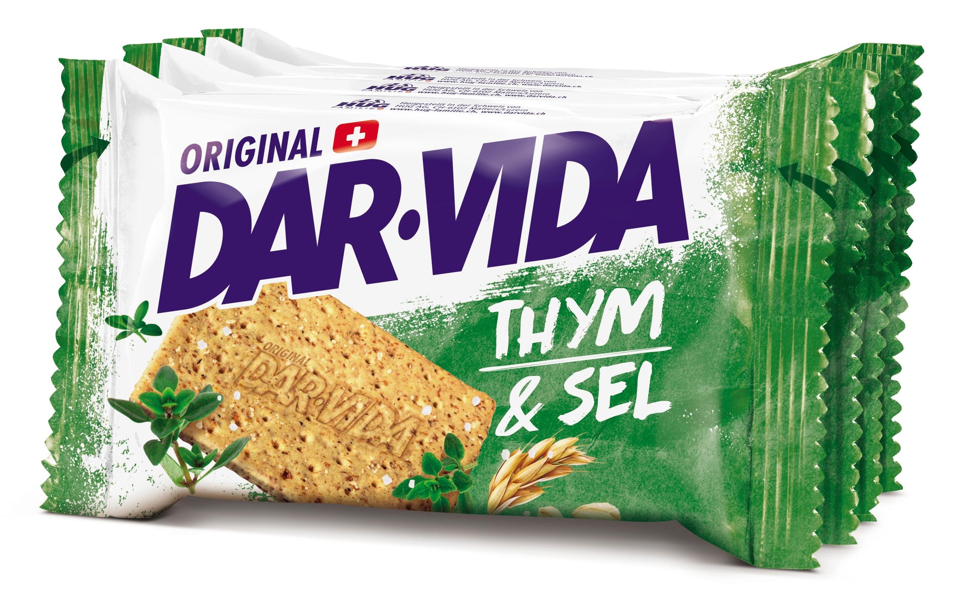 DAR-VIDA Crackers – Thymian & Salz, 4 × 46 g (184 g)