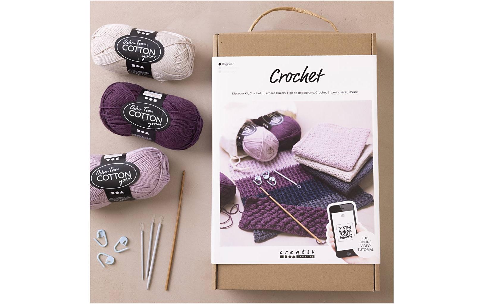 Creativ Company Starter Häkel-/Strickset Weiss – Baumwolle