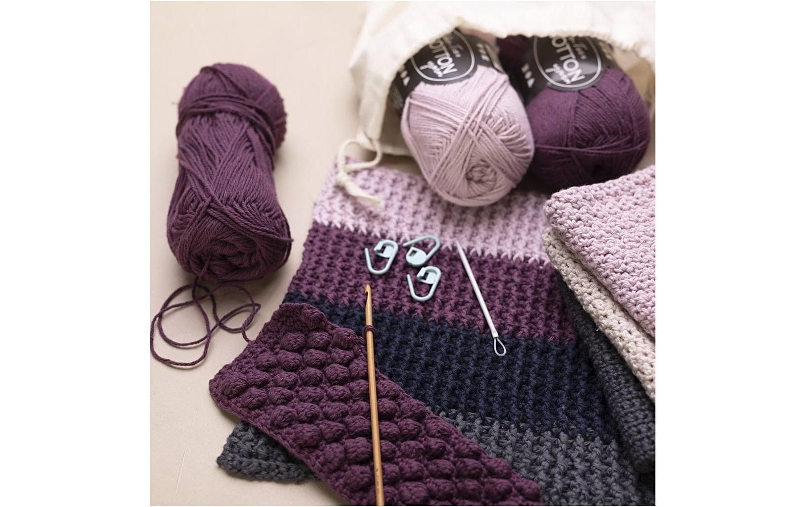Creativ Company Starter Häkel-/Strickset Weiss – Baumwolle