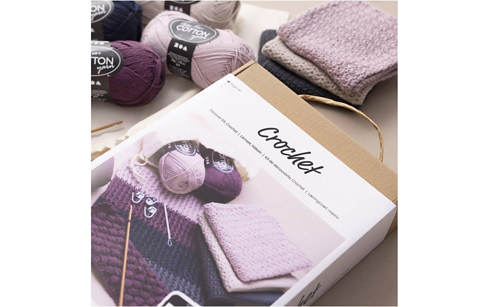 Creativ Company Starter Häkel-/Strickset Weiss – Baumwolle