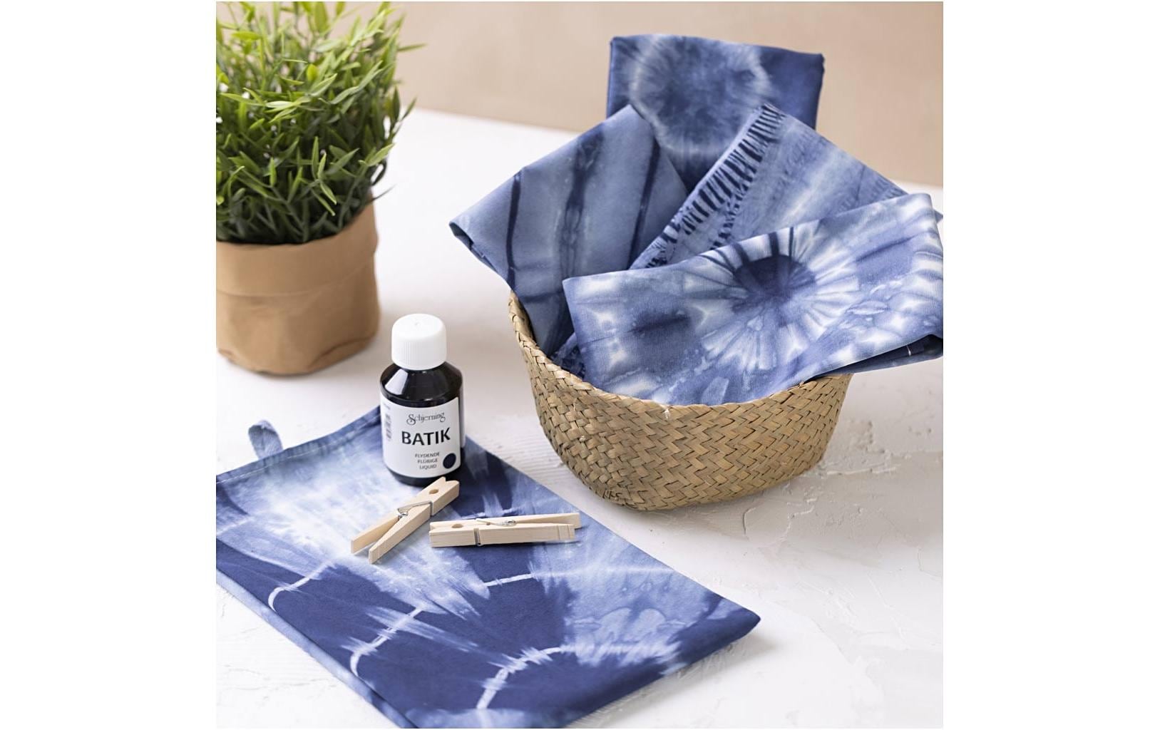 Creativ Company Bastelset Batik – Baumwolle, Blau – ab 10 Jahren