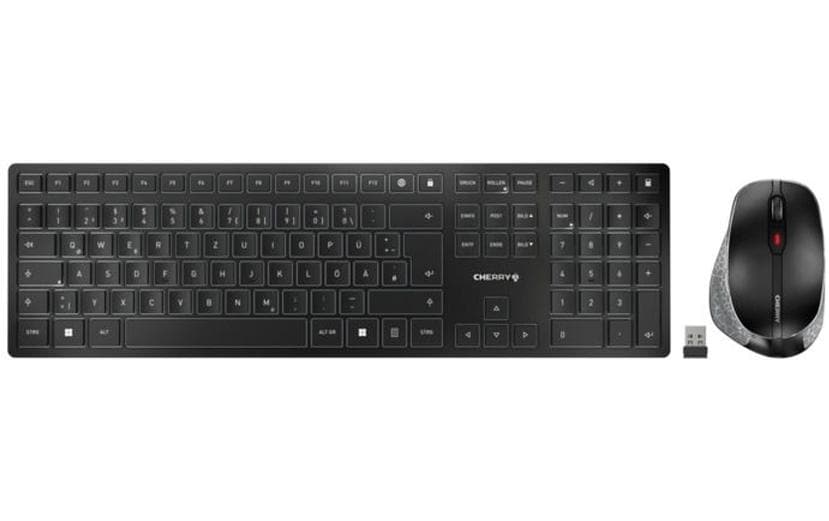 CHERRY DW 9500 SLIM – Tastatur, kabellos (Bluetooth/2,4 GHz), CH-Layout (DE-CH) – für Windows