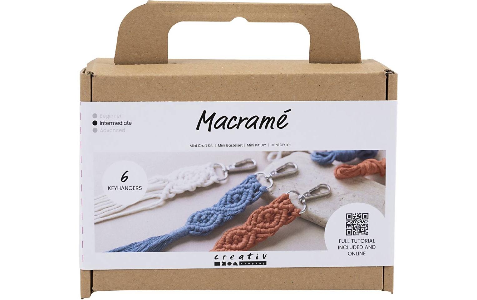 Creativ Company Mini Macramé – Makramee-Set – Schlüsselanhänger – ab 10 Jahren – Baumwolle, Rot