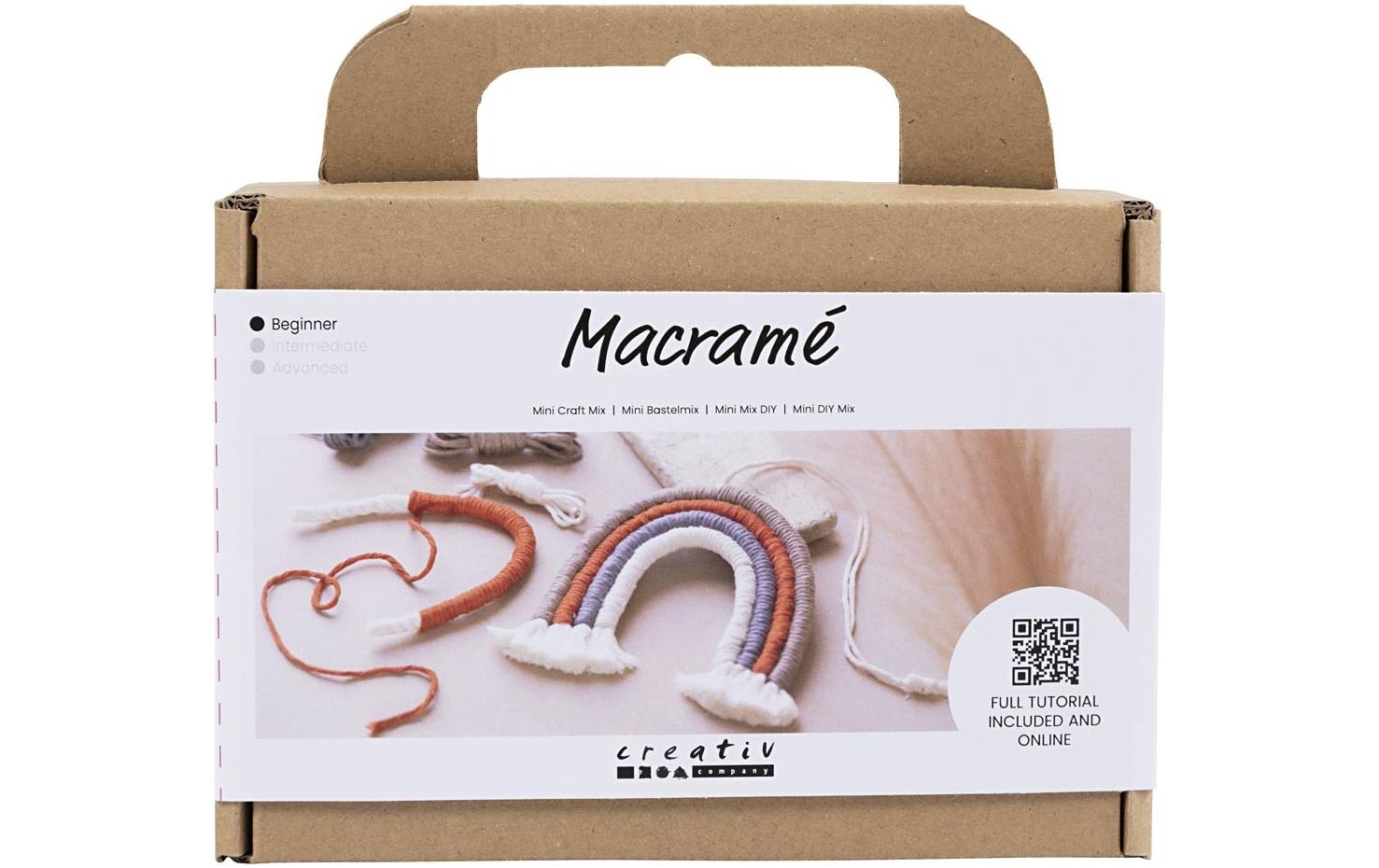 Creativ Company Mini Macramé – Makramee-Set – Baumwolle, Mehrfarbig – ab 8 Jahren