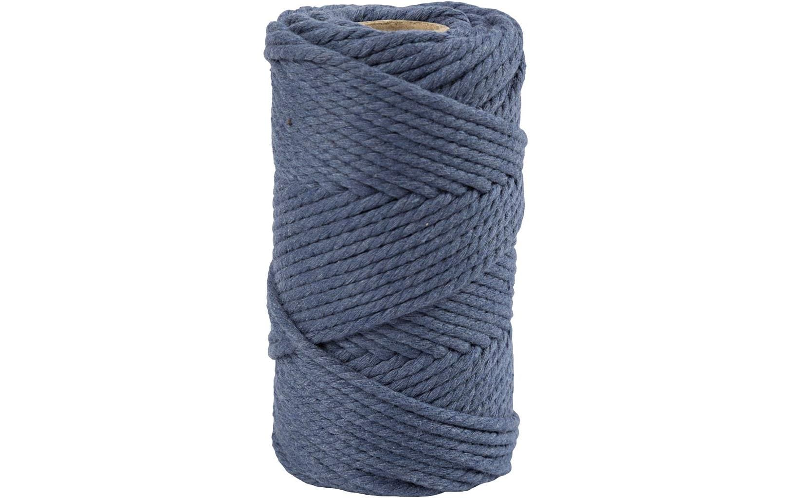 Creativ Company Makramee-Kordel Blau – Ø 4 mm, 330 g, 55 m, 80% Recycelte Baumwolle/20% Polyester