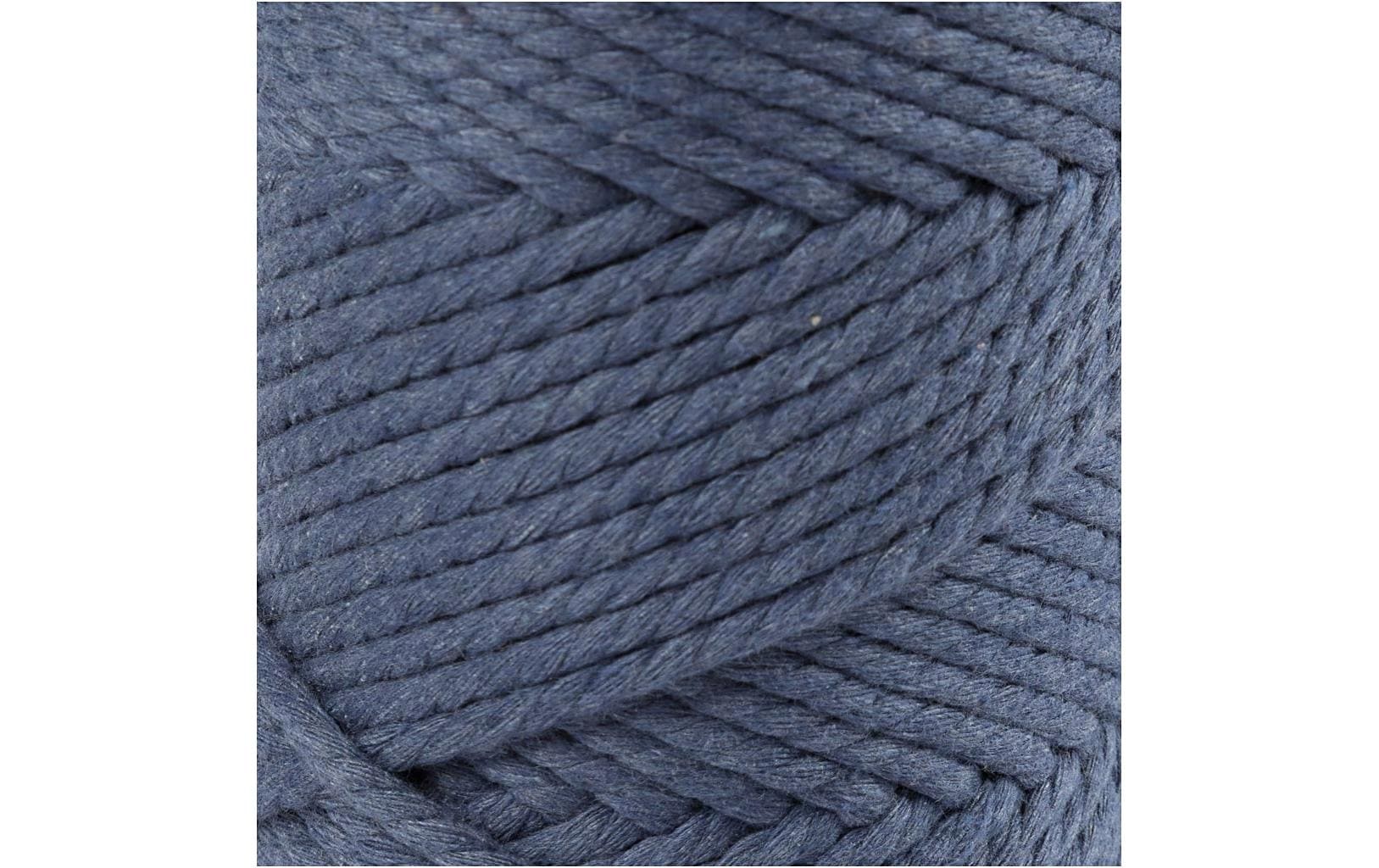 Creativ Company Makramee-Kordel Blau – Ø 4 mm, 330 g, 55 m, 80% Recycelte Baumwolle/20% Polyester