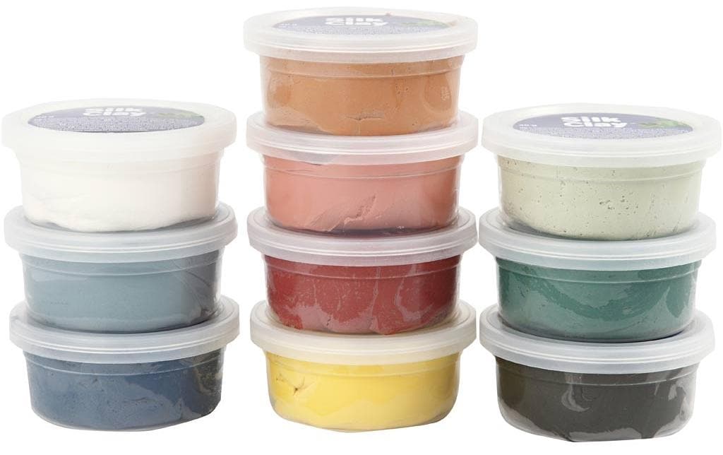 Creativ Company Silk Clay – Modelliermasse-Set (lufthärtend) – 10 × 40 g – Mehrfarbig