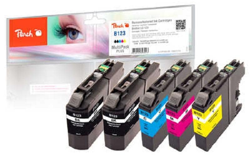 Peach Tintenpatronen-Multipack LC-123, kompatibel – für Brother MFC-J 870 DW, DCP-J 152 W, MFC-J 470 DW und andere