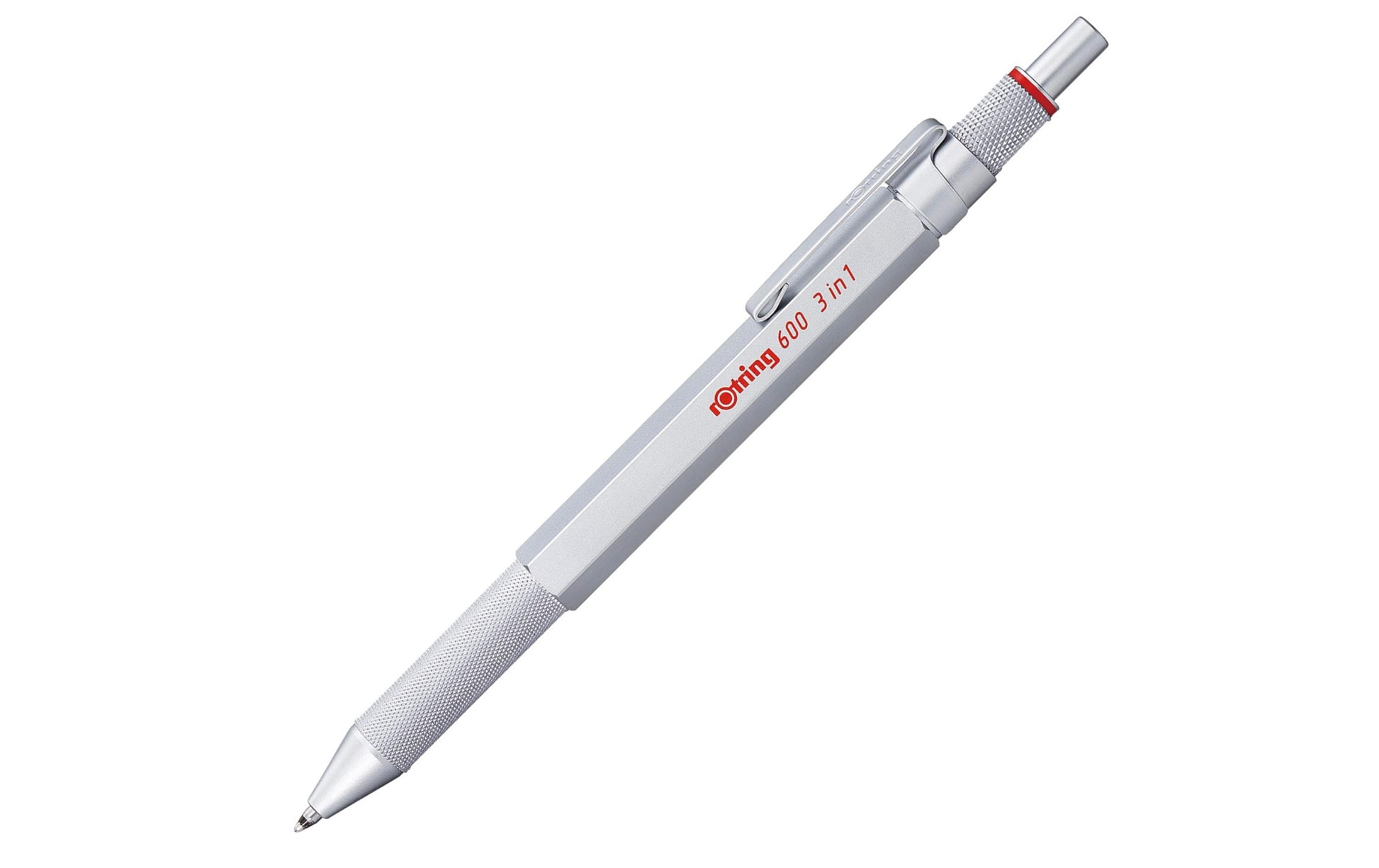 Rotring Multipen 600 Multifunktions-Kugelschreiber – 3 Farben (Schwarz/Blau/Rot), 0,5 mm Bleistift, nachfüllbar