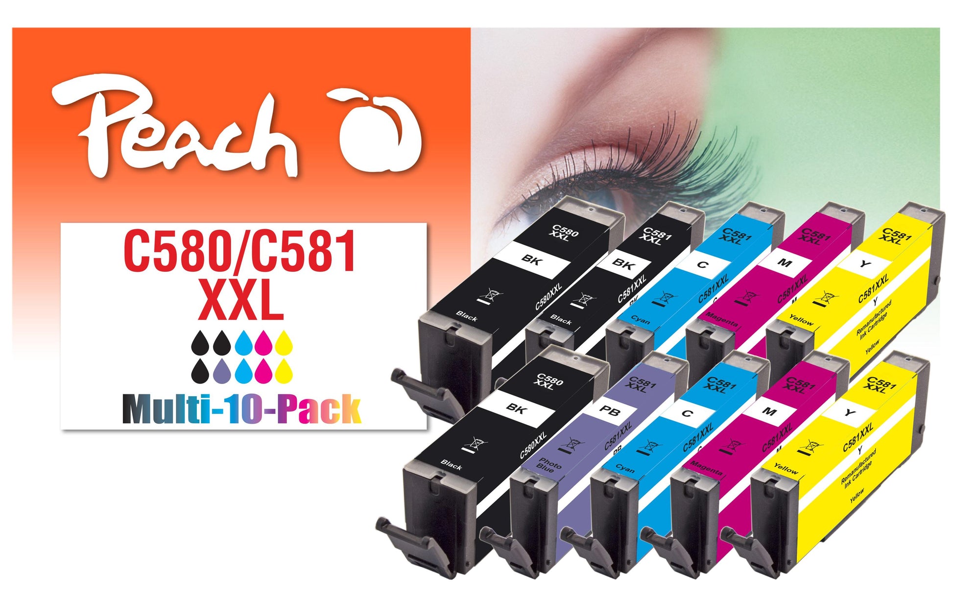 Peach Tintenpatronen-Multipack, XXL, kompatibel – für Canon Pixma TR 7500 Serie, TR 7520, TR 7550 und andere