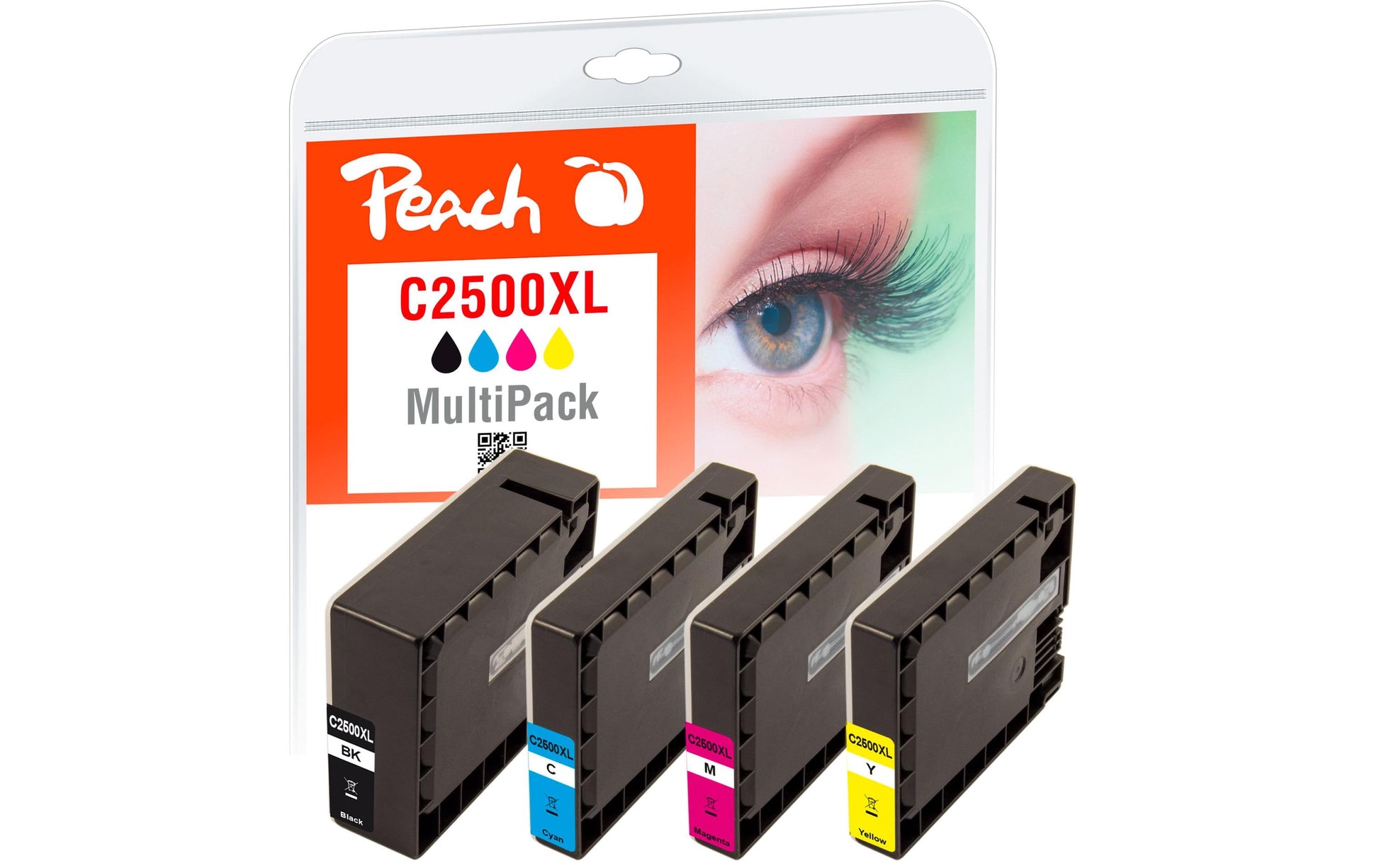 Peach PGI-2500XL Tintenpatronen-Multipack, Schwarz/Cyan/Magenta/Gelb (Kompatibel) – für Canon Maxify MB 5420