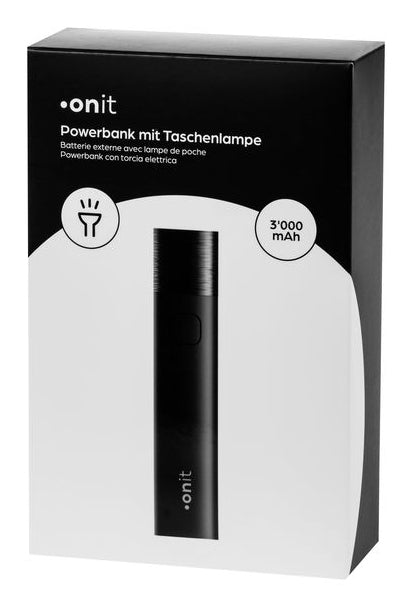 ONIT Powerbank 3'000 mAh – 1× USB-A, schwarz