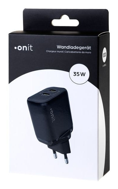 ONIT GaN USB-Ladegerät 35 W – USB-C×2 – PD 3.0, PPS, QC 3.0 – EU-Stecker (Typ C)