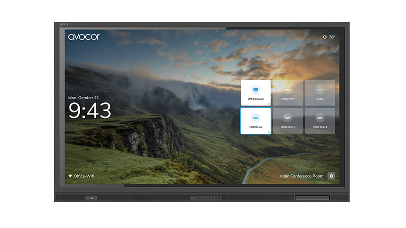 Avocor E40 Serie – Interaktives Display 75" – 3840 × 2160 (4K UHD), IR 20-Punkt, 400 cd/m², HDMI/DP/USB-C