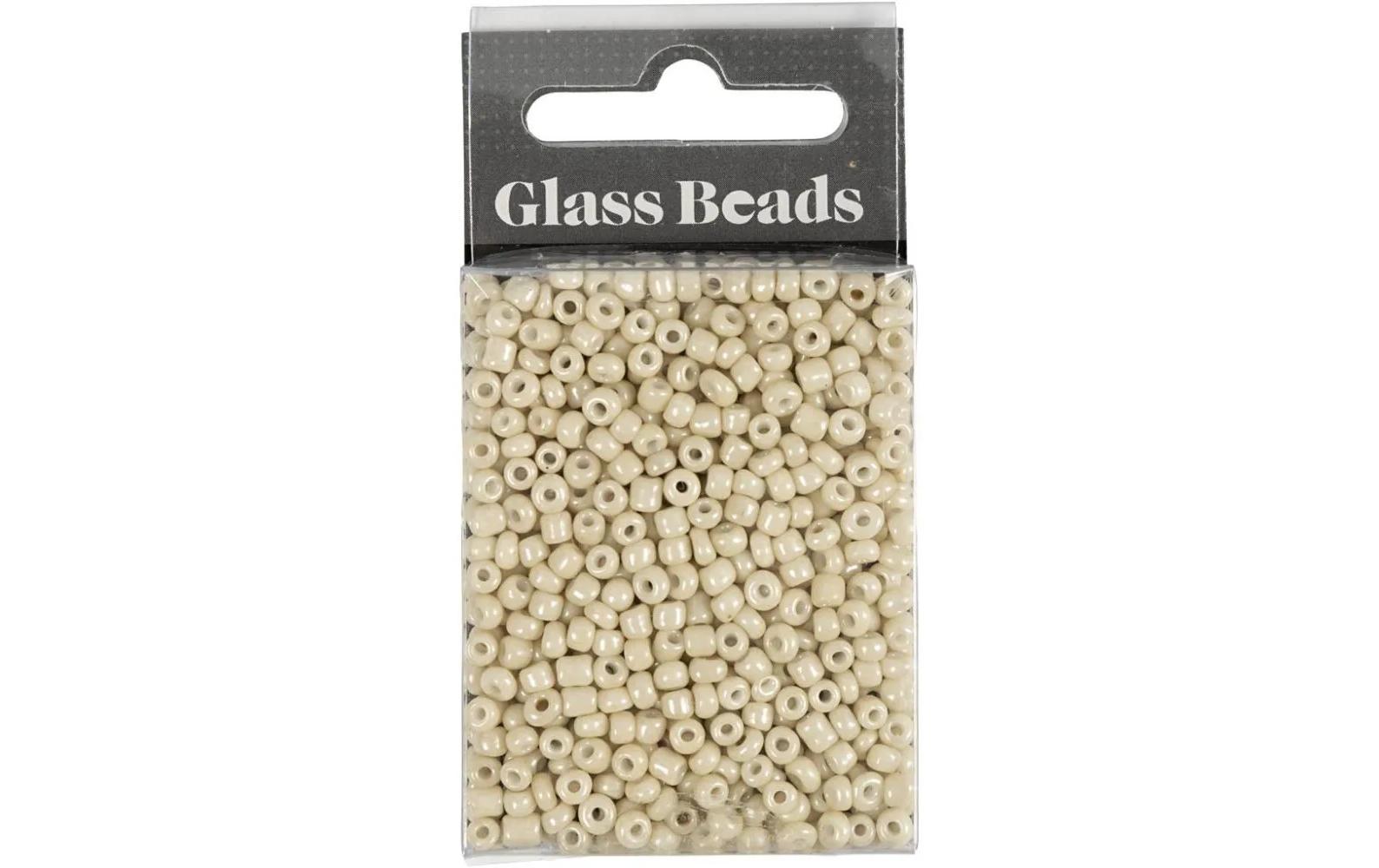 Creativ Company Rocailles, Glas – Hellbeige – Ø 3 mm, Loch 0,6–1 mm – 25 g
